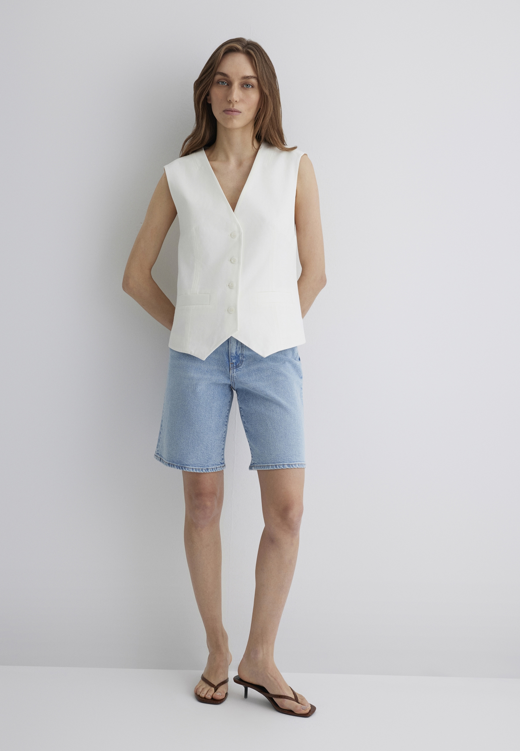 Mavi Kurzjacke »WOVEN VEST« ohne Kapuze Weste ärmellos