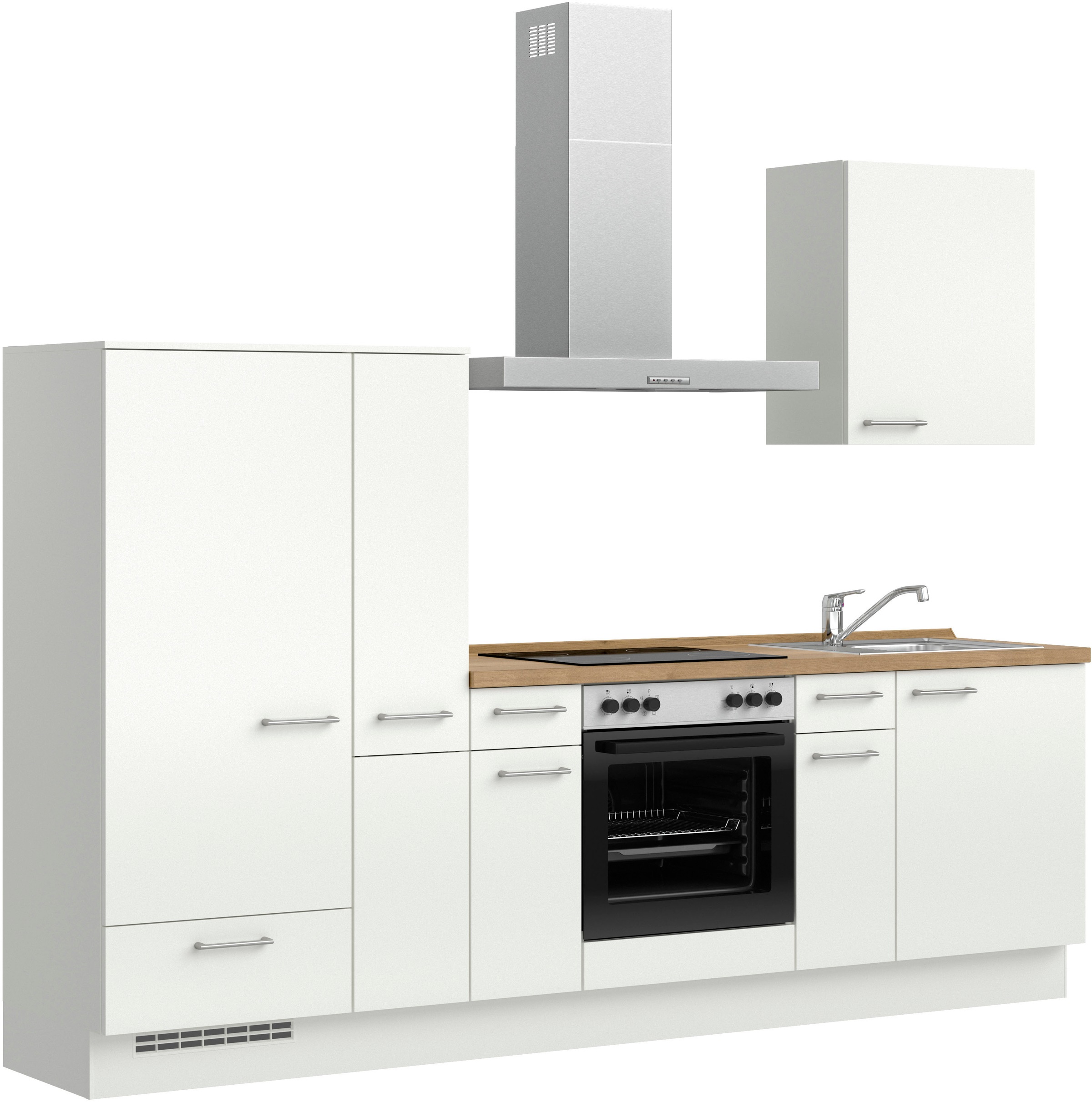 nobilia® Küchenzeile »"Laser I", NEU: individuell anpassbar mit gratis Profi-Beratung« vormontiert, 270 cm breit, optional mit verschiedenen E‑Geräte-Sets