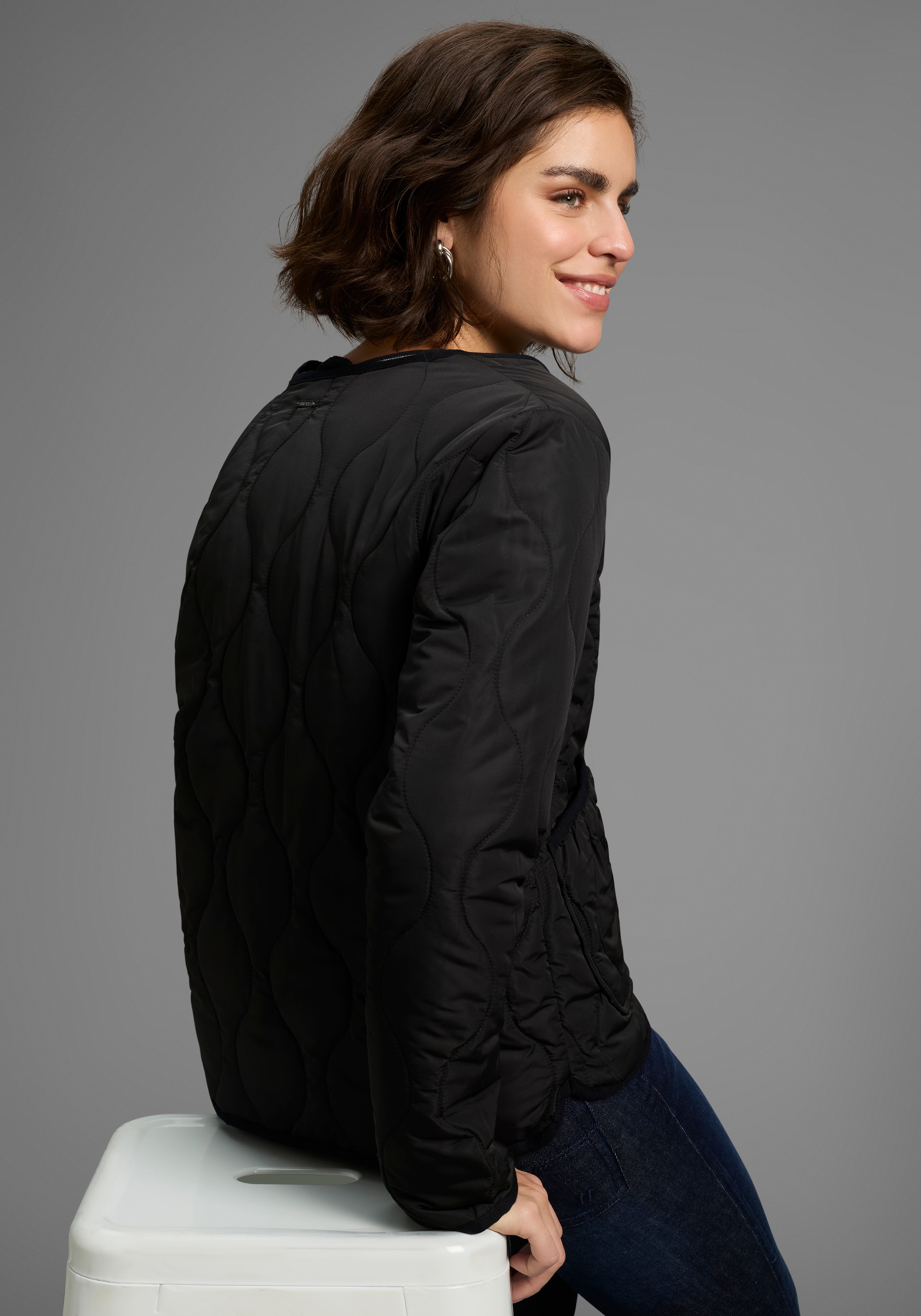 Laura Scott Steppjacke ohne Kapuze Leichte Übergangsjacke, mit modischem St günstig online kaufen