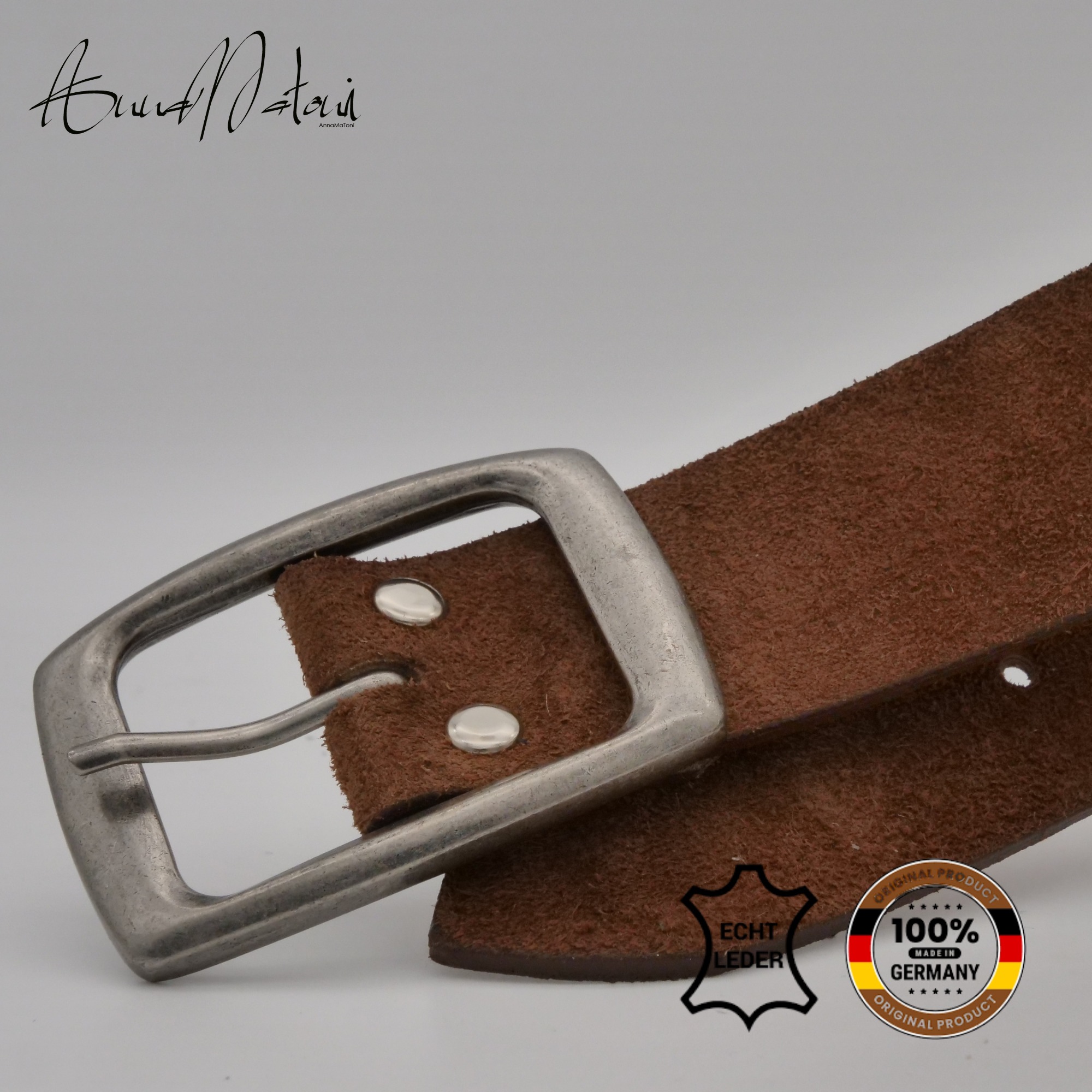 Thumbnail - AnnaMatoni Ledergürtel "AnnaMatoni Damen Ledergürtel hochwertiges Velour Leder 3cm echt"