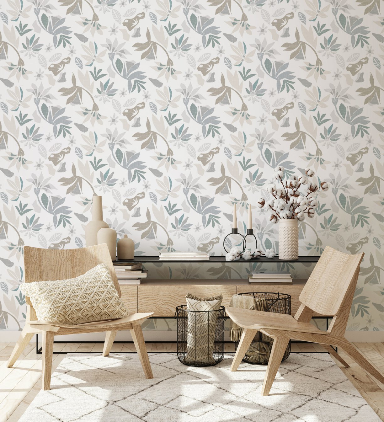 Marburg "Tapete Geometrische Botanik" floral geprägt moderne Vliestapete für Wohnzimmer Schlafzimmer Küche