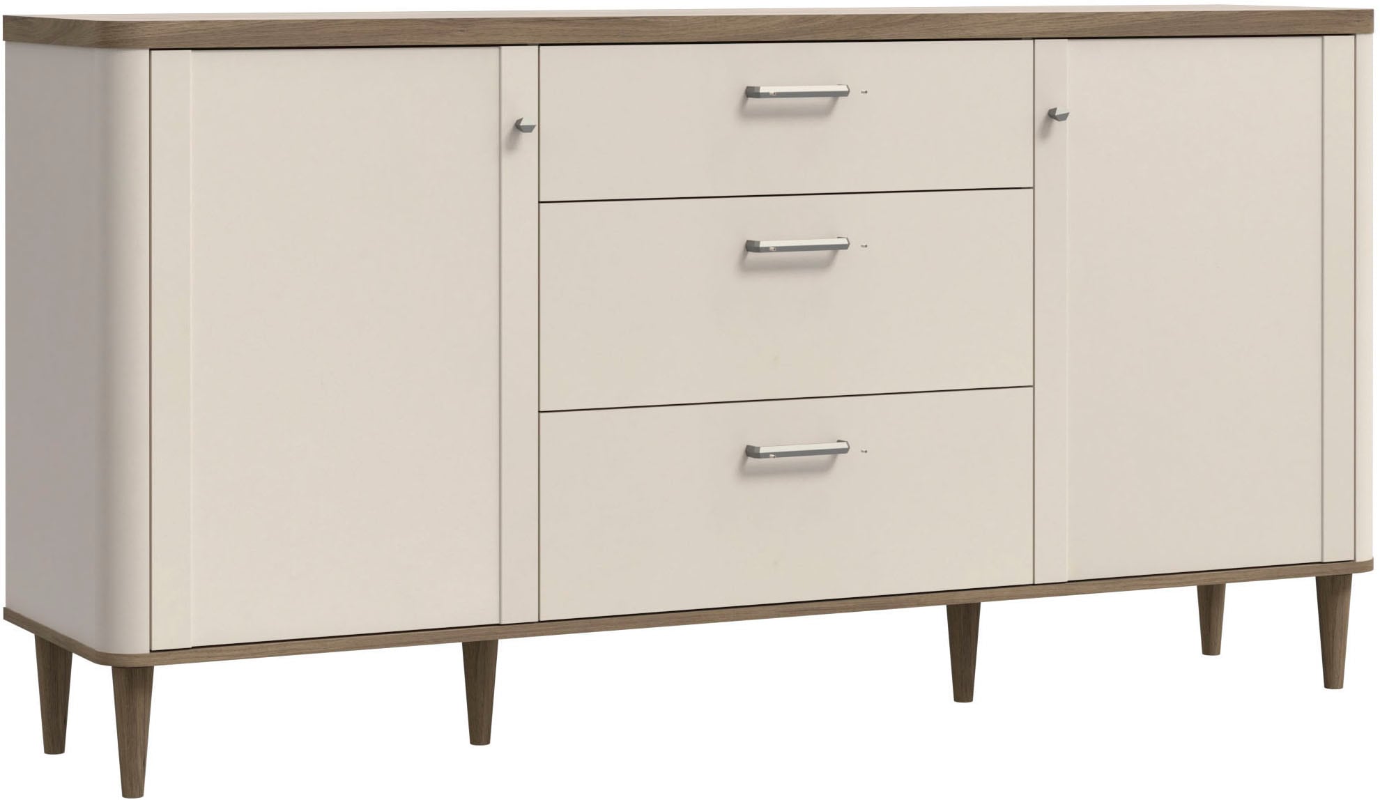 FORTE Sideboard, B/H/T 179,8/91,7/41,2 cm Echtholzfüße günstig online kaufen