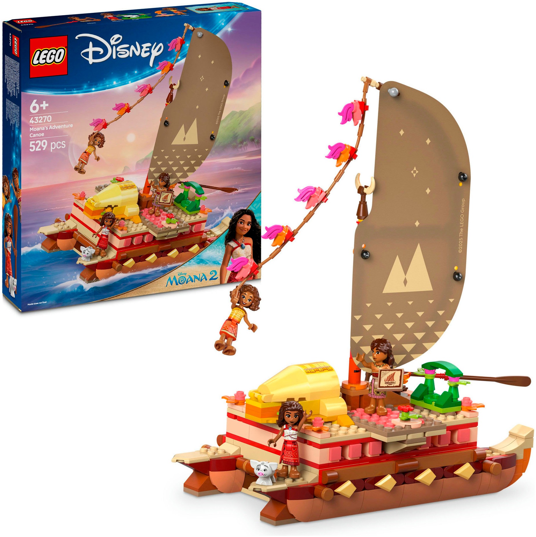 LEGO Kinder Konstruktionsspielsteine "Vaianas Abenteuerfloß (43270), LEGO Disney Princess", bunt, Kunststoff, Spielbausteine, Made in Europe