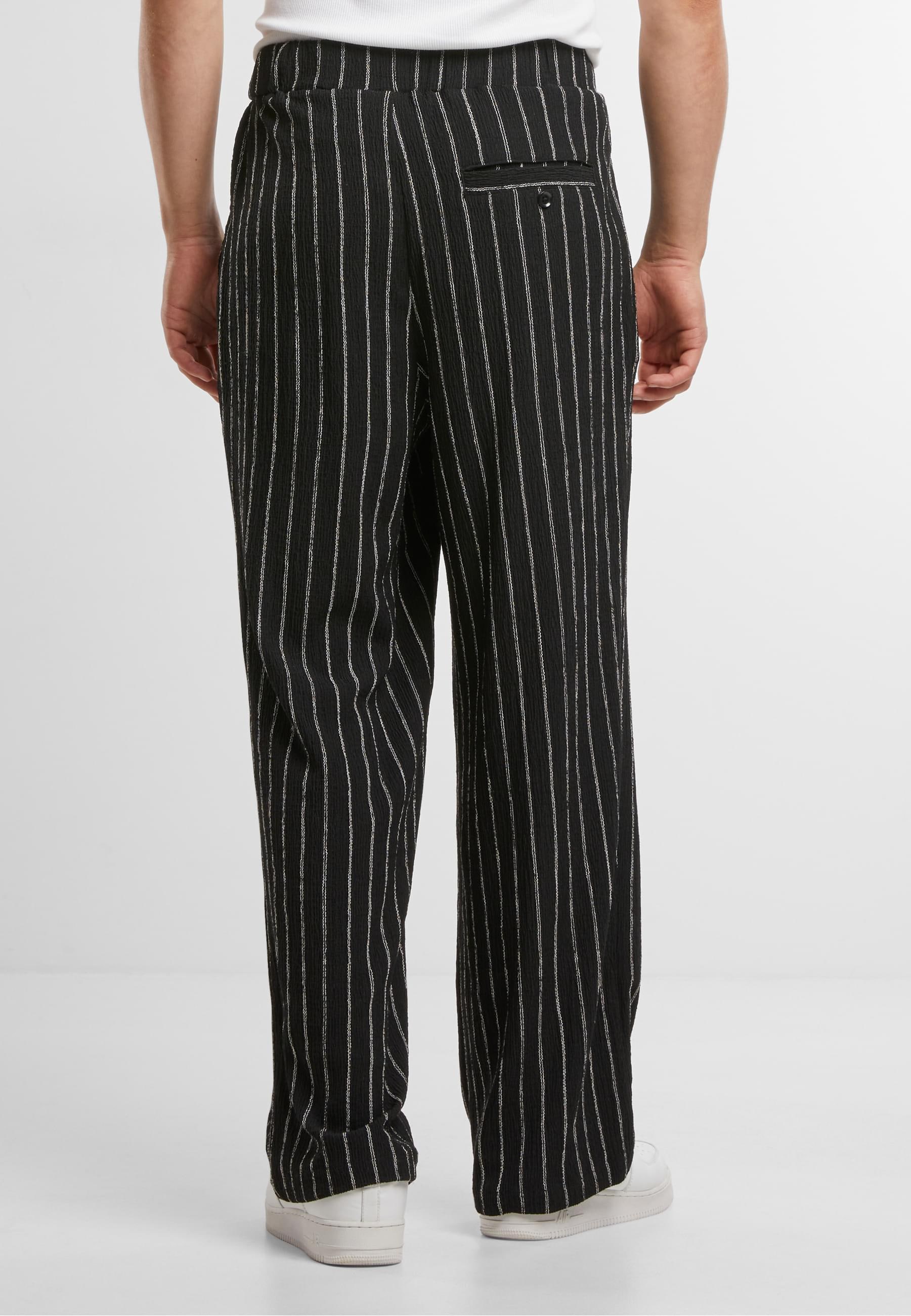 URBAN CLASSICS Stoffhose »Urban Classics Striped Crinkle Resort Pants«, (1 tlg.)