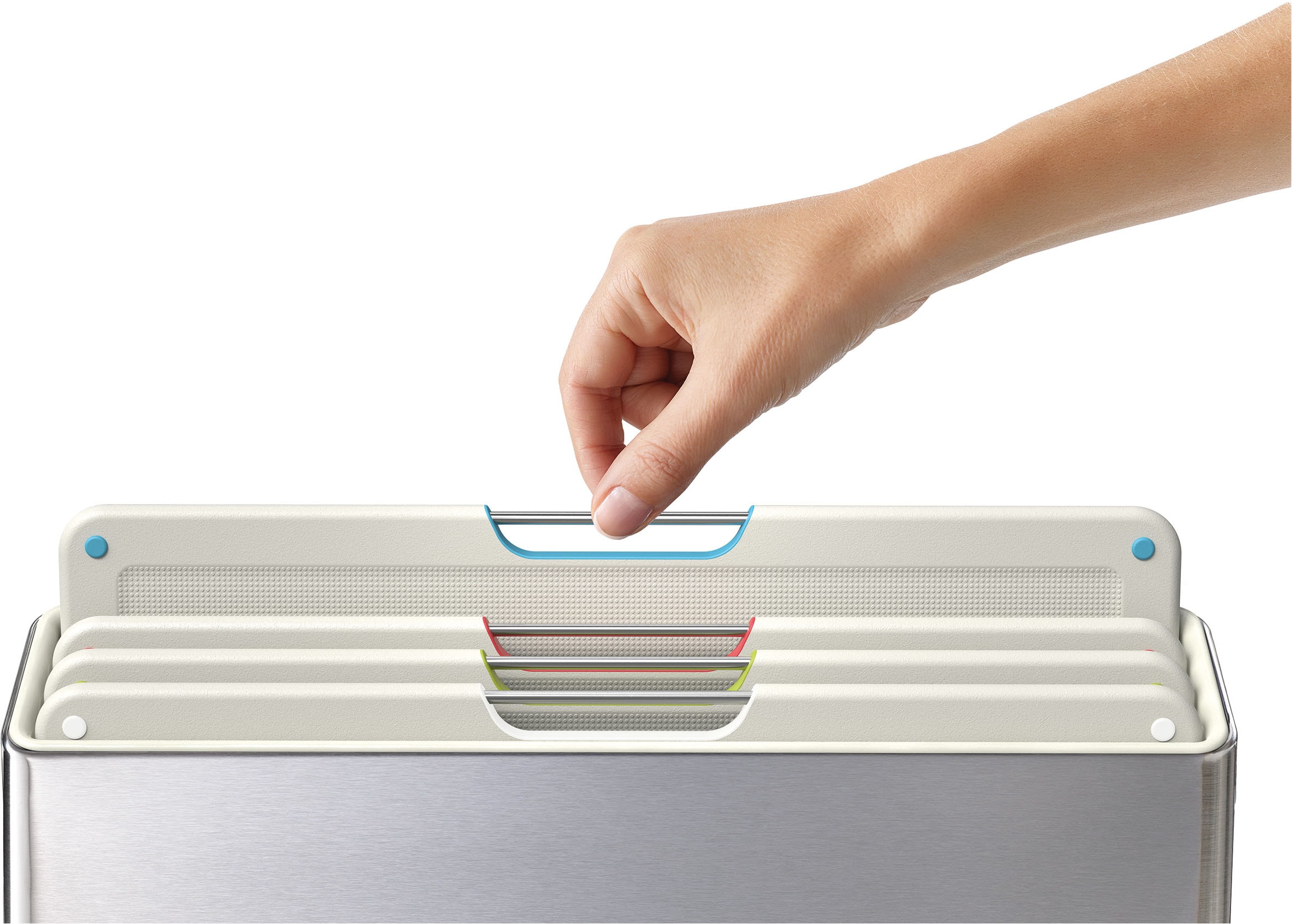 Joseph Joseph Schneidebrett »Folio™ Steel Set mit 4 Schneidebrettern mit Edelstahlgehäuse«
