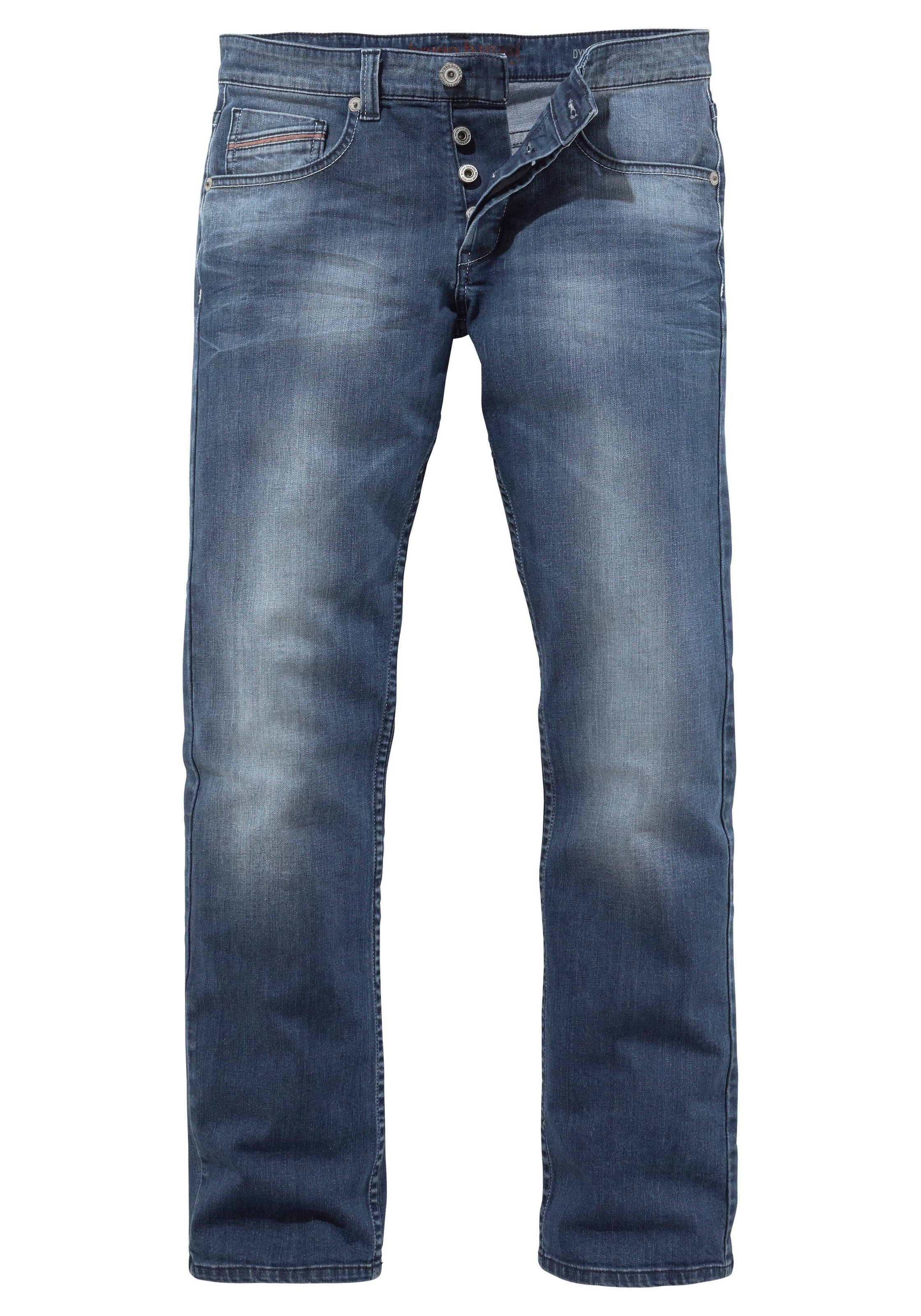 Bruno Banani Straight-Jeans »Dylan«, gerade Beinform, Used-Waschung, niedrige Leibhöhe