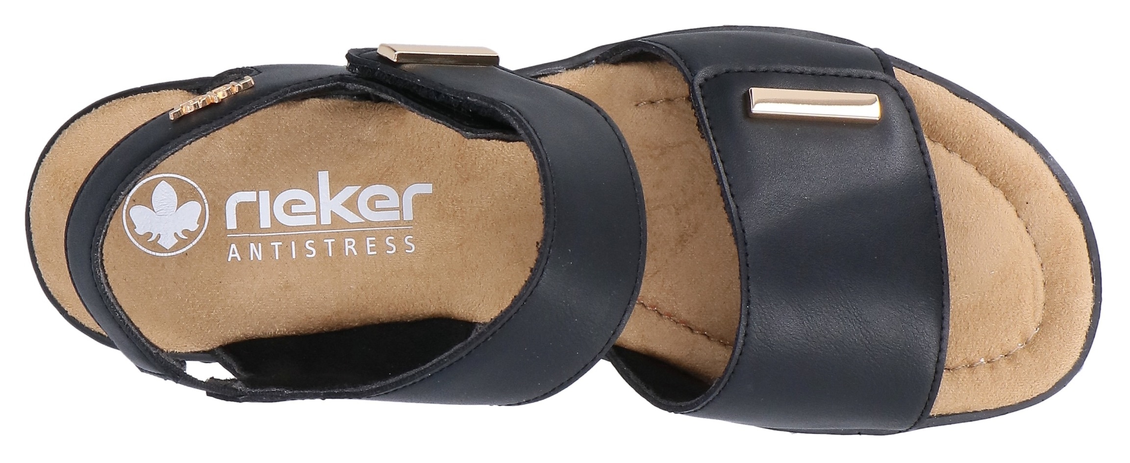 Rieker Keilsandalette  Klettschuh, Sommerschuh, Plateausandale mit Schmuckelemente