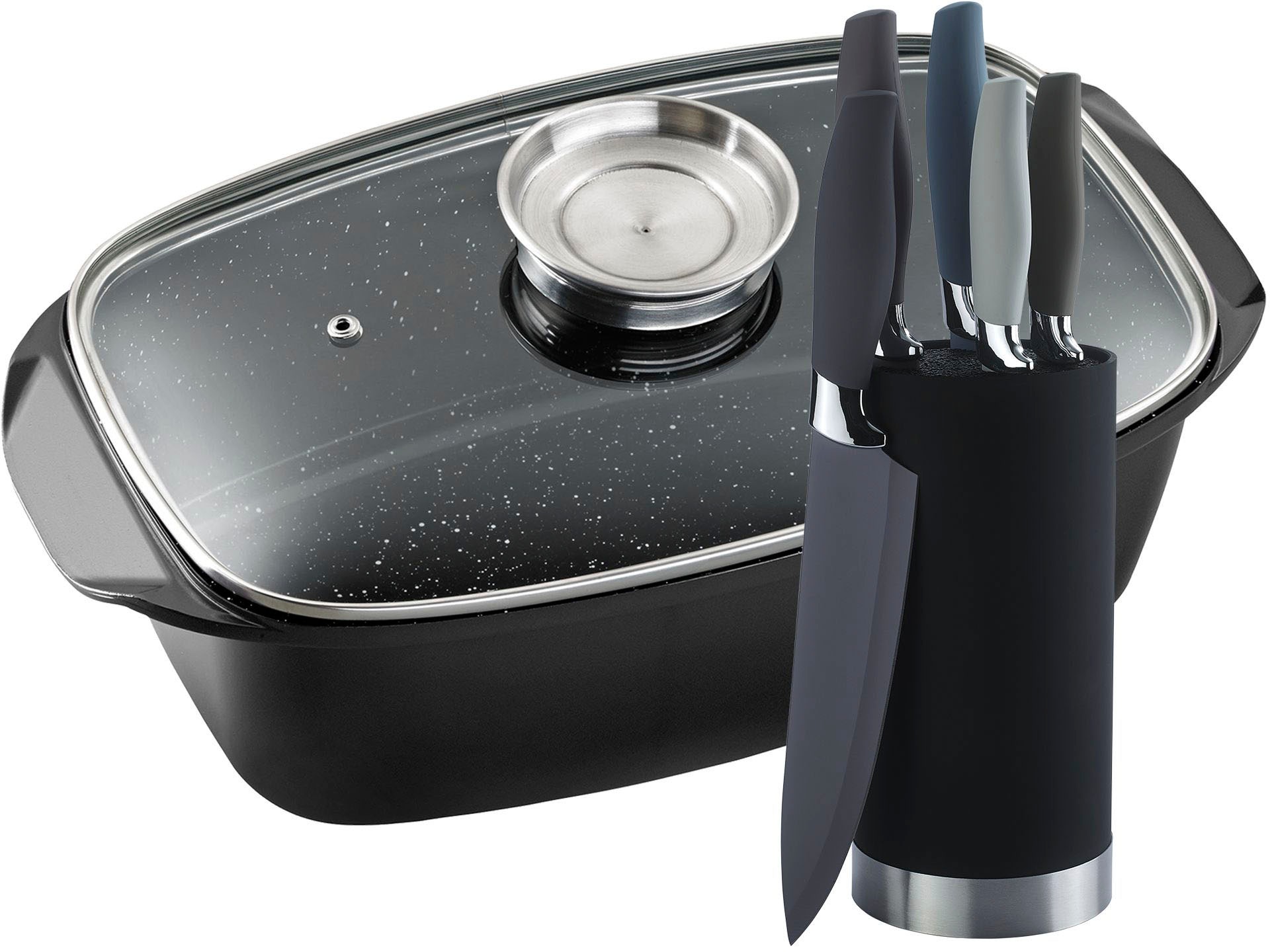 KING Bräter "5 Liter" Set, 5 Küchenmesser inklusive Messerblock, 8 Stk. tlg günstig online kaufen