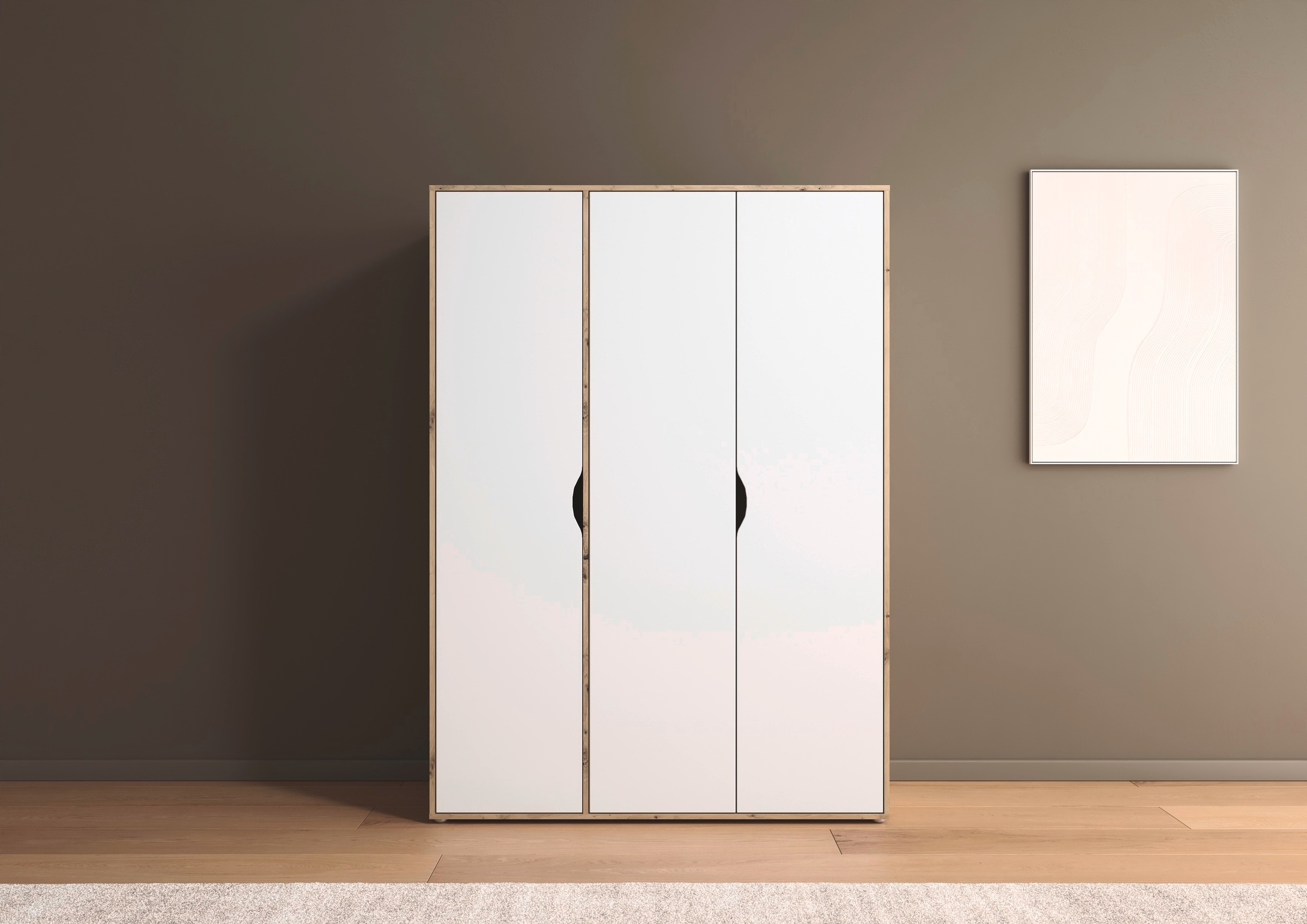 rauch Drehtürenschrank "Kleiderschrank Schrank Garderobe Wäscheschrank NARAI viel Stauraum" in 3 verschiedenen Ausstattungen BASIC/CLASSIC/PREMIUM, Griffausfräsungen für eine grifflose Optik TOPSELLER MADE IN GERMANY