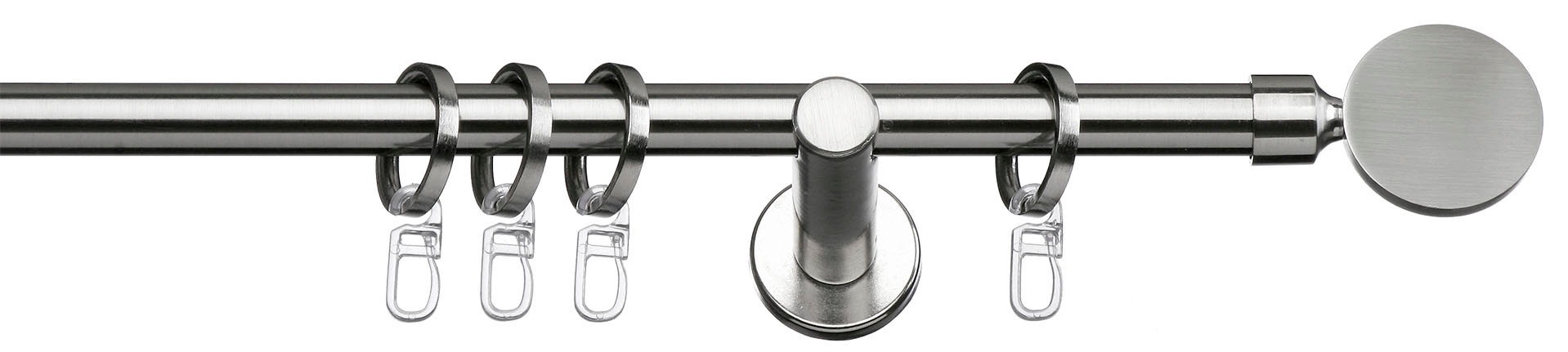indeko Gardinenstange "Rondo" Ø 16 1-läufig Fixmaß Komplett-Set inkl. Ringe günstig online kaufen