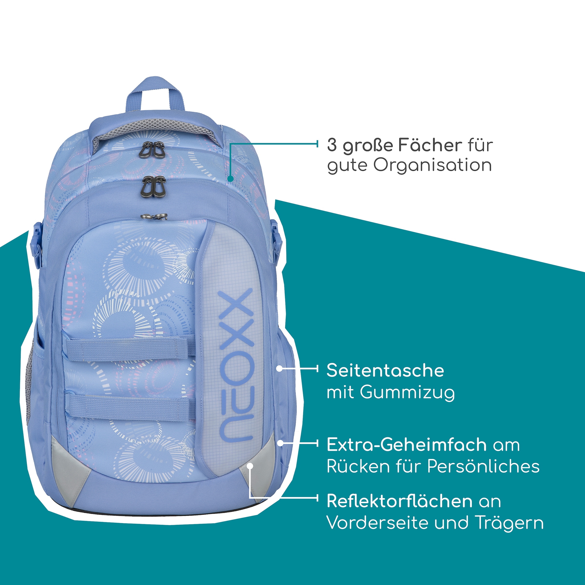 neoxx Schulrucksack »Active Pro, Dreamy Beats«