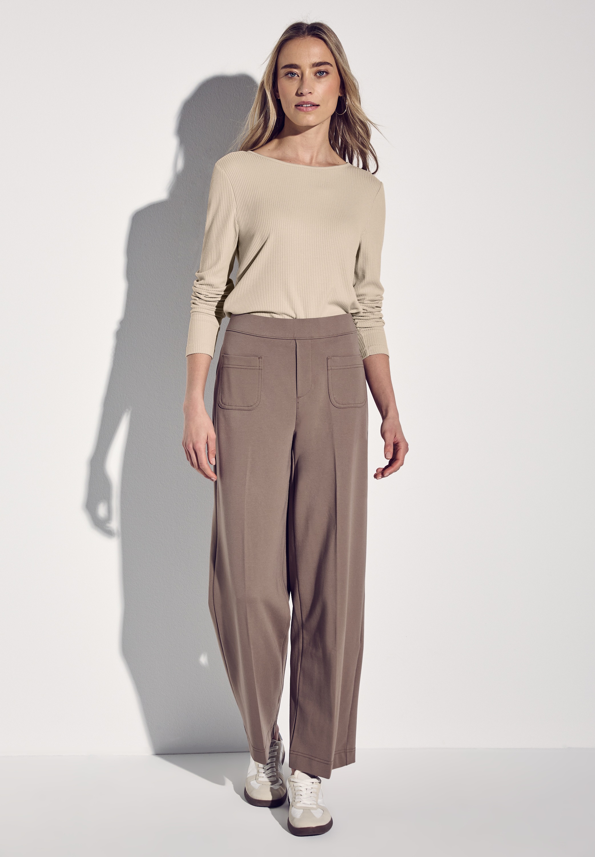 STREET ONE Langarmshirt, aus softem Materialmix