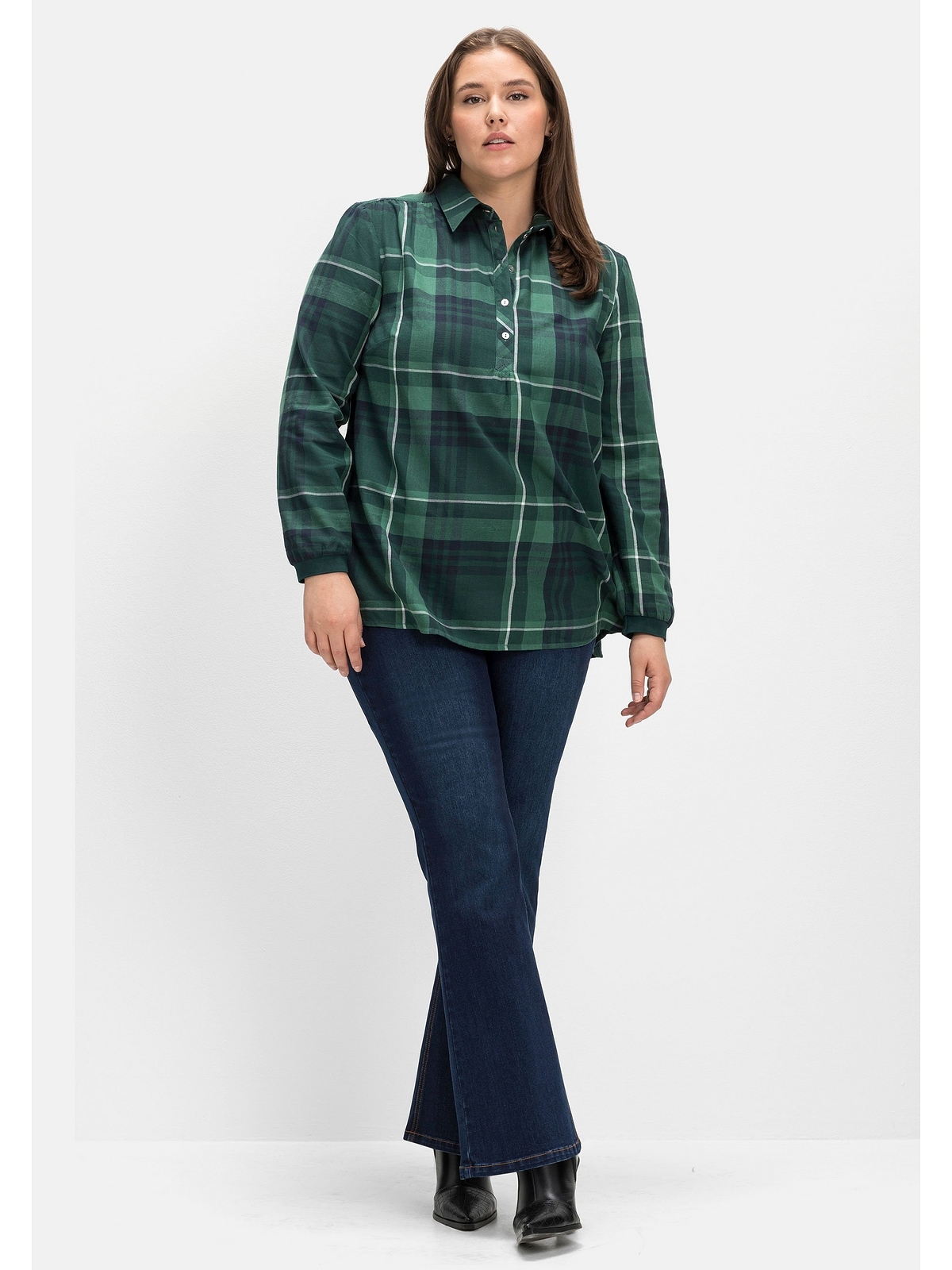 Sheego Bootcut-Jeans »Große Größen«, mit Gummibund und Kontrastnähten
