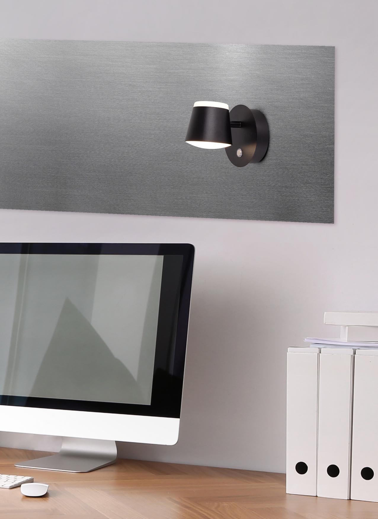 näve LED Wandleuchte »Tondo«, 1 flammig, Leuchtmittel LED-Modul | LED fest integriert, magnetisch, Akku Aufladung per USB-C Kabel, dimmbar per touch, Memory