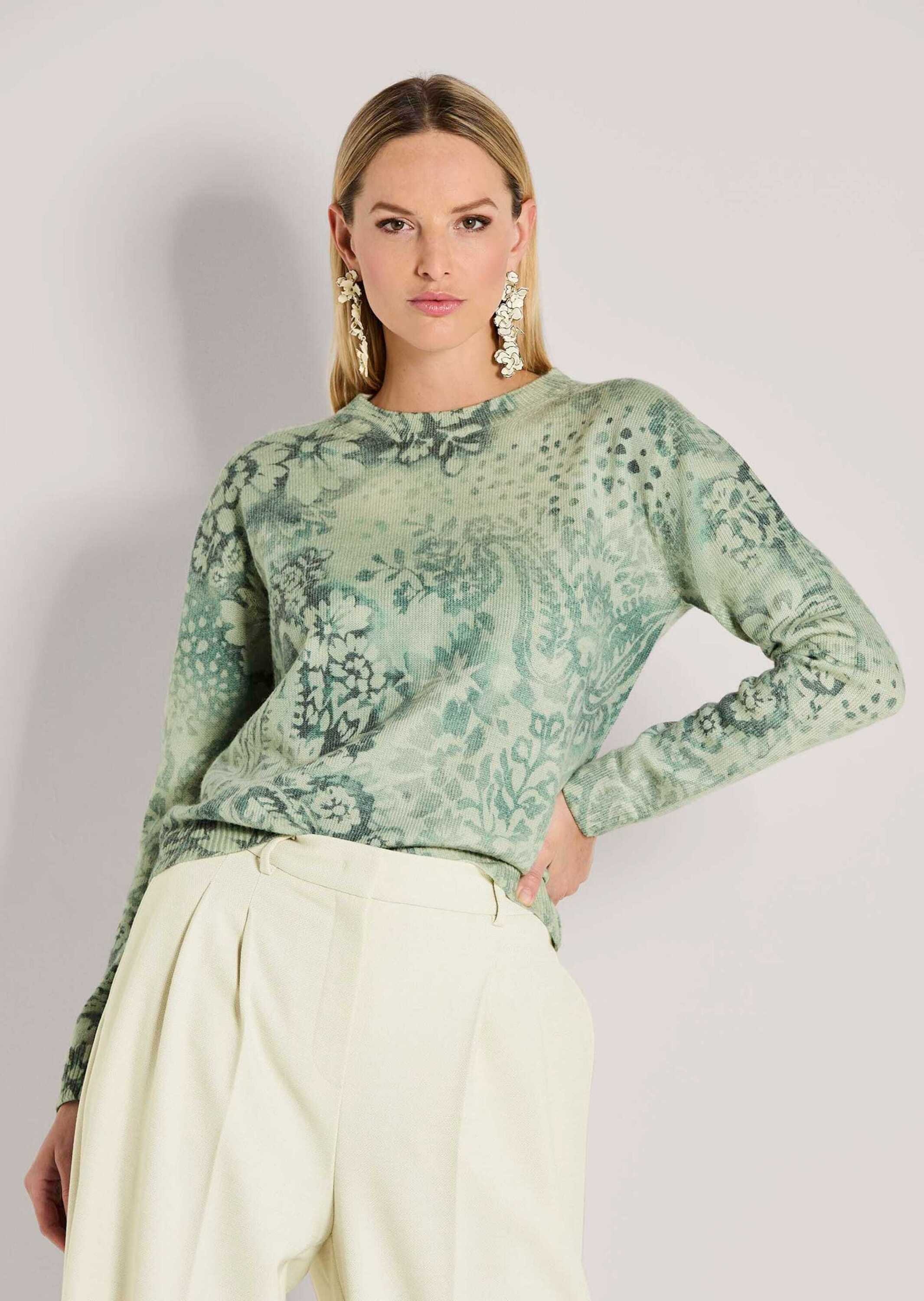 Thumbnail - MADELEINE Longpullover "Strickpullover Stilvoller Printpullover mit floralem Muster" Allover-druck