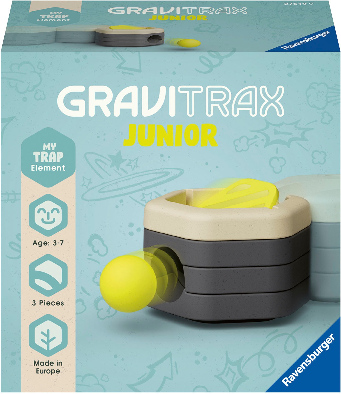 Ravensburger Kugelbahn-Bausatz »GraviTrax Junior Element Trap«, Made in Europe