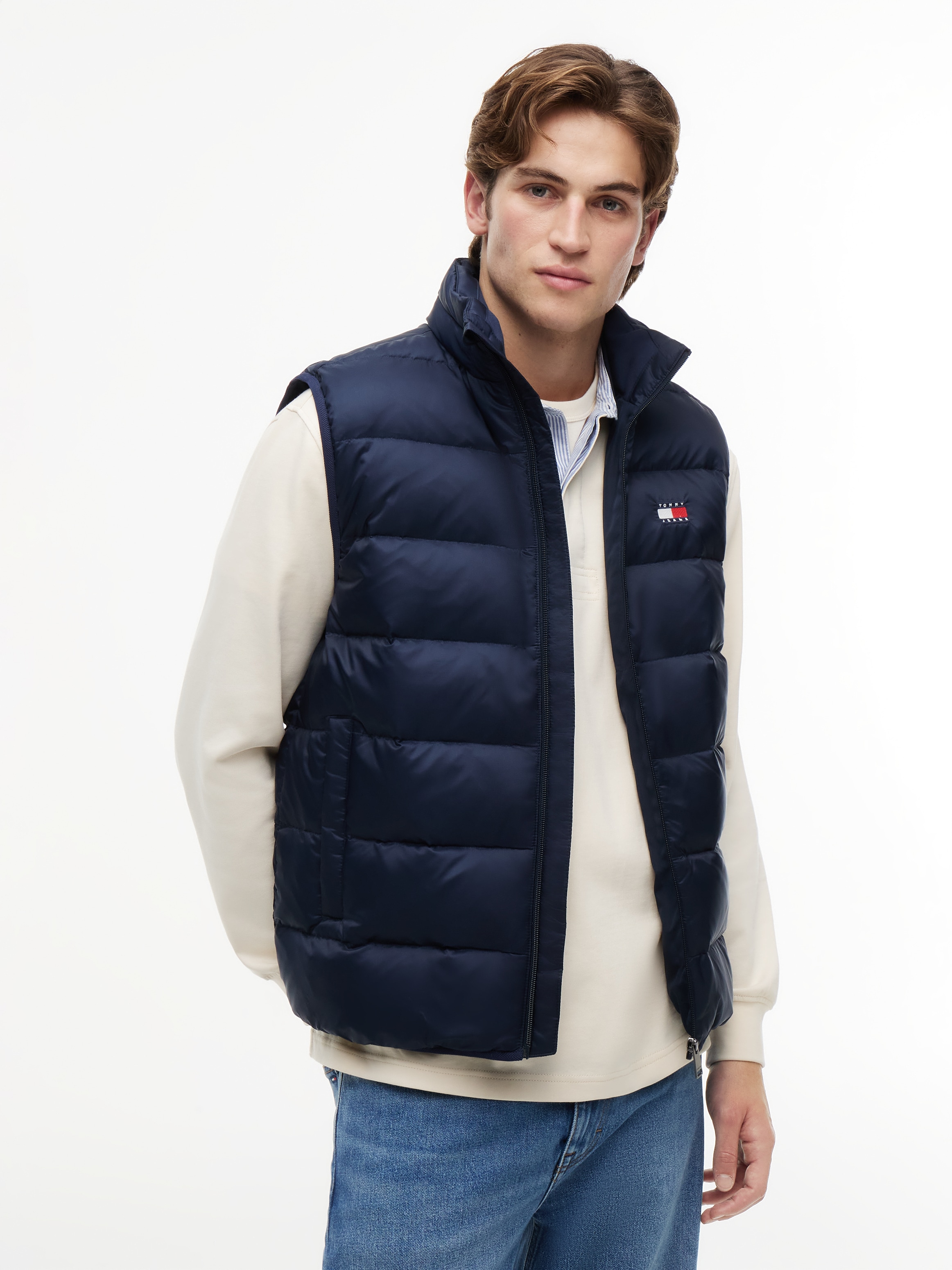 Tommy Jeans Daunenweste "TJM LIGHT DOWN PACKABLE VEST" Regular fit mit Stehkragen