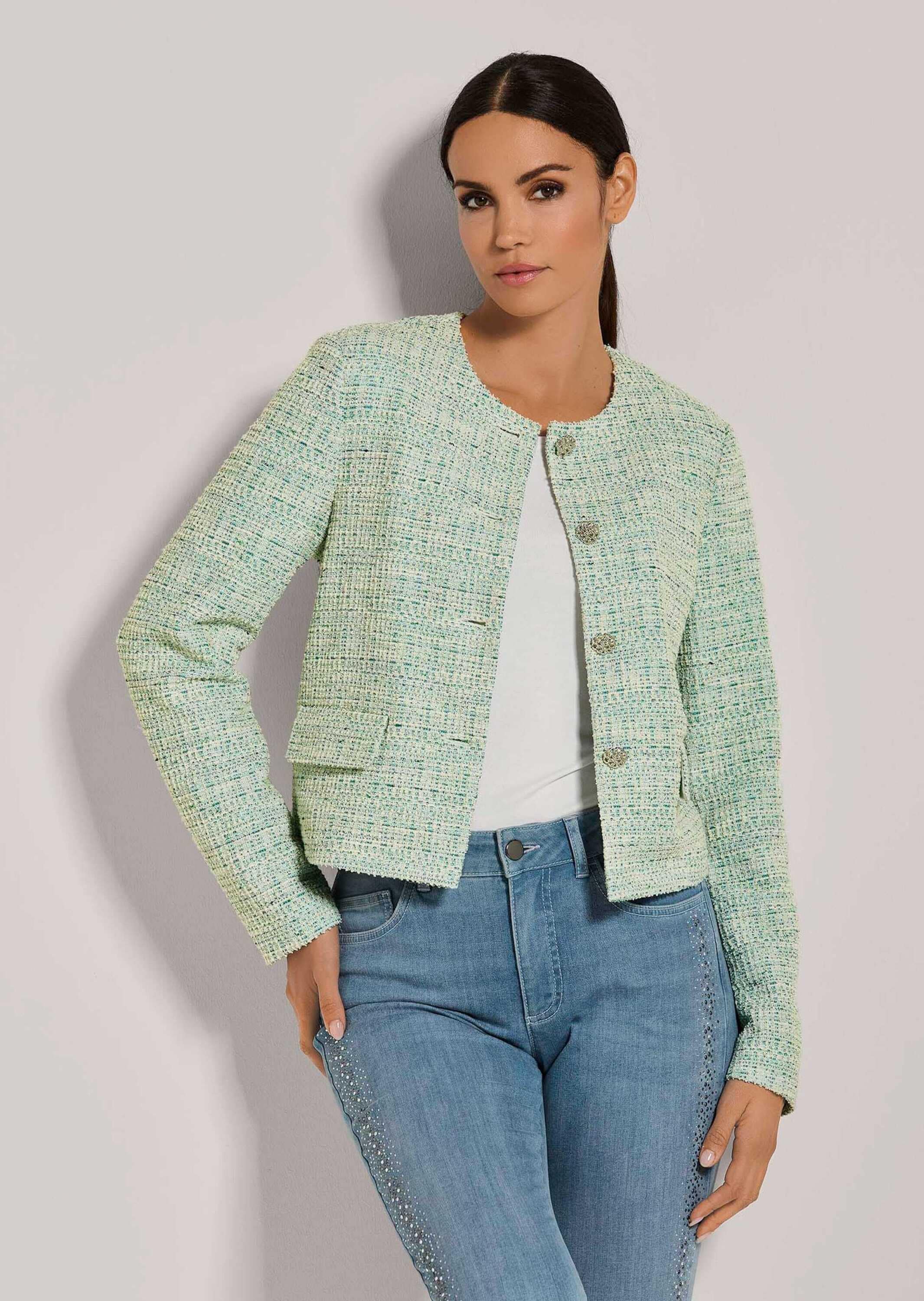 MADELEINE Sweatblazer »Blazer Kurzblazer mit Glanz-Effekten«