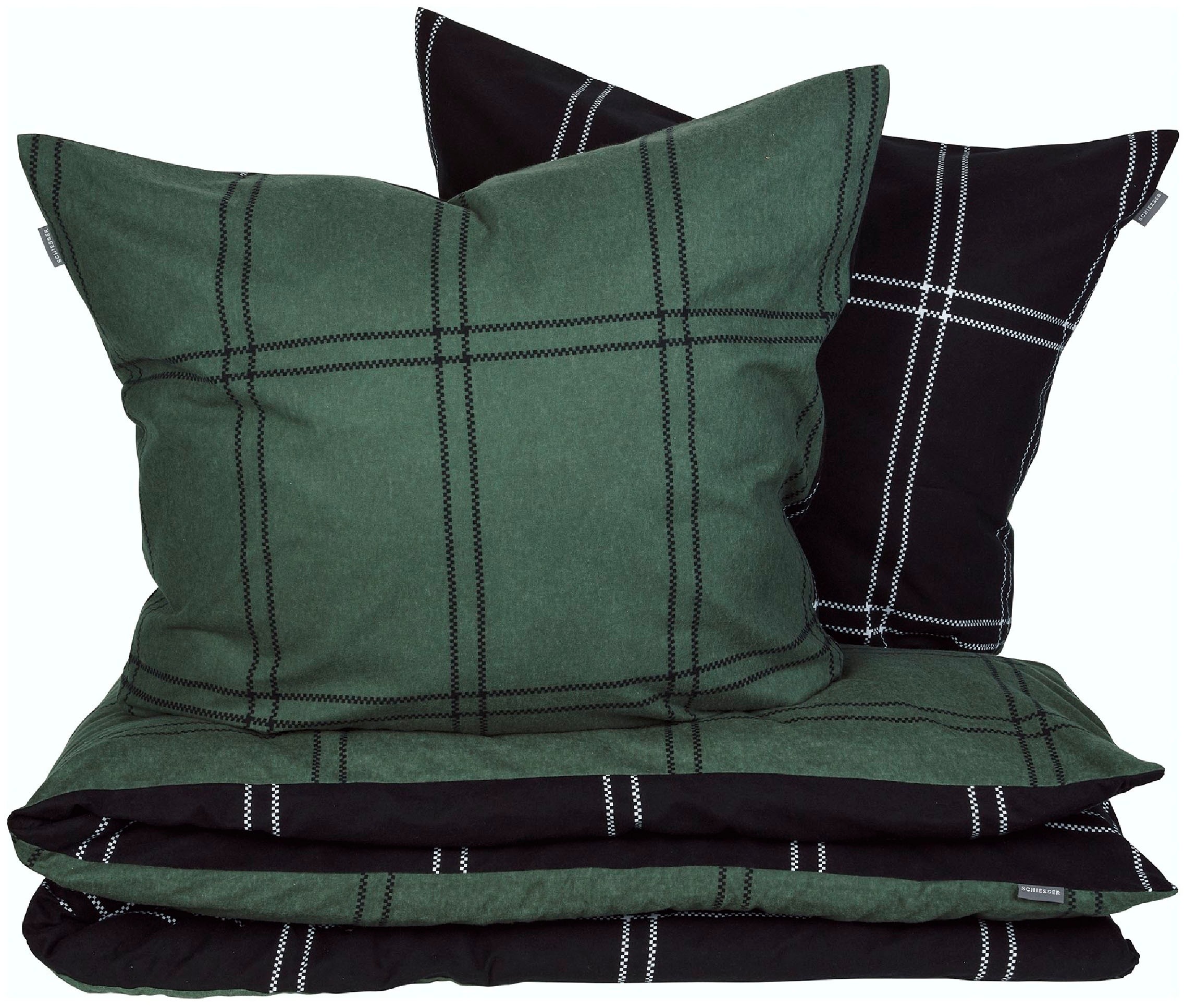 Schiesser Wendebettwäsche »Ellis aus weicher Baumwolle in klassischem Karo«, Made in Green