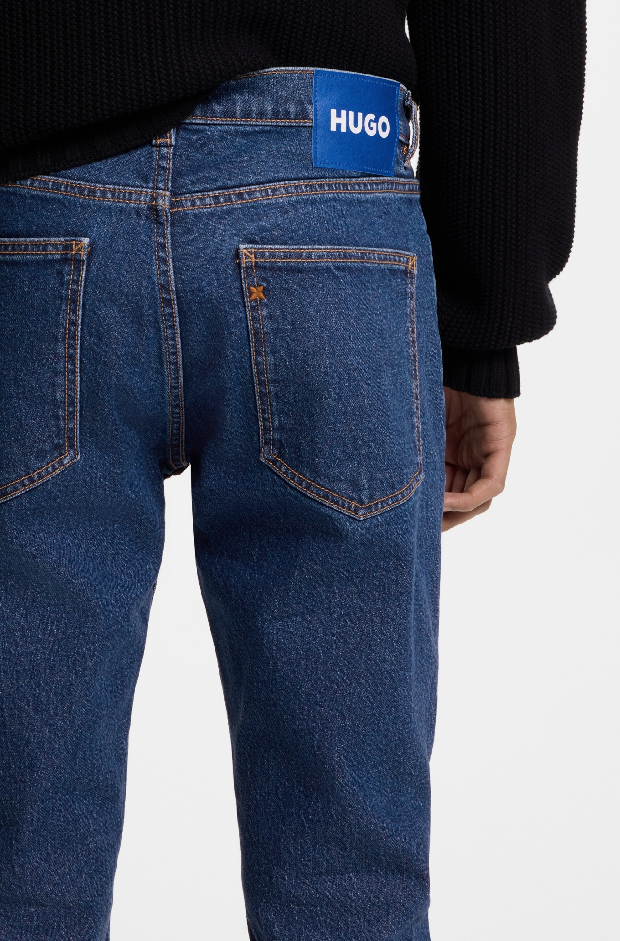 HUGO Blue Slim-fit-Jeans enger Beinverlauf, mittlere Bundhöhe, stone washed günstig online kaufen