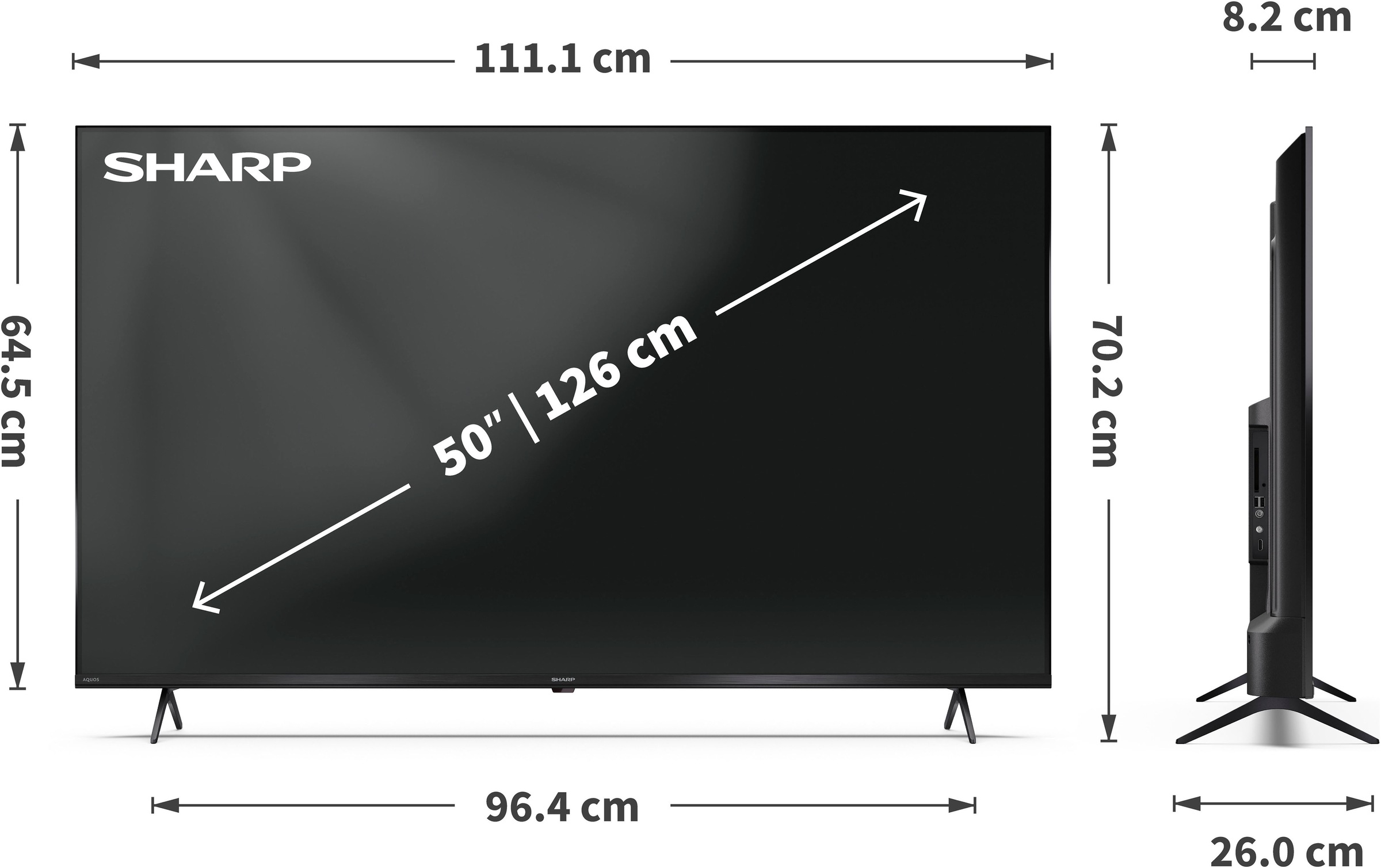 Sharp LED-Fernseher »4T-C50HLx«, 4K Ultra HD, Smart-TV-Google TV