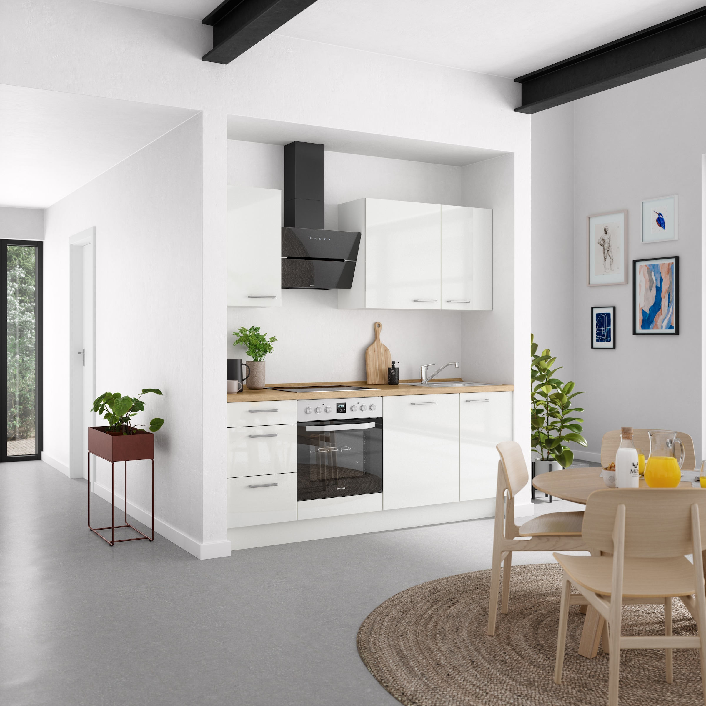 nobilia® Küchenzeile »"Flash II"«, vormontiert, Ausrichtung wählbar, Breite 210 cm, wahlw. mit E-Geräten