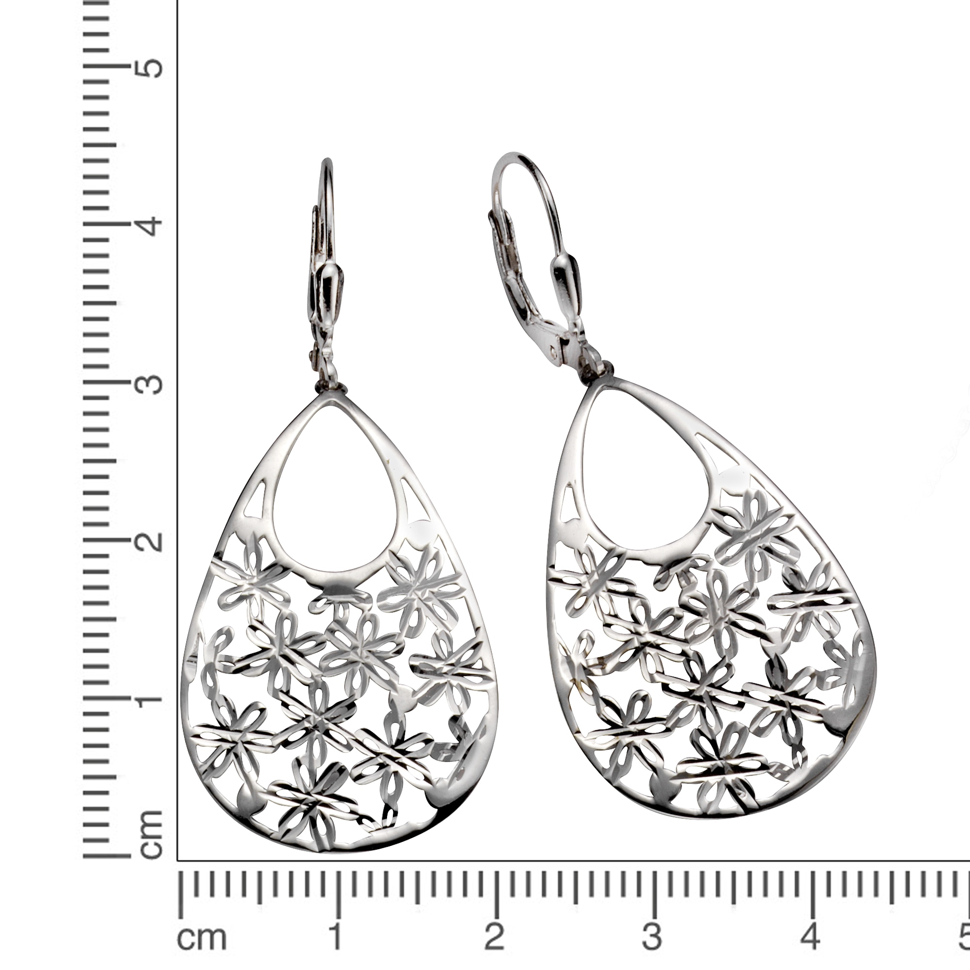 Vivance Paar Ohrhänger »925 Silber rhodiniert Blüten« online kaufen | BAUR | Ohrhänger