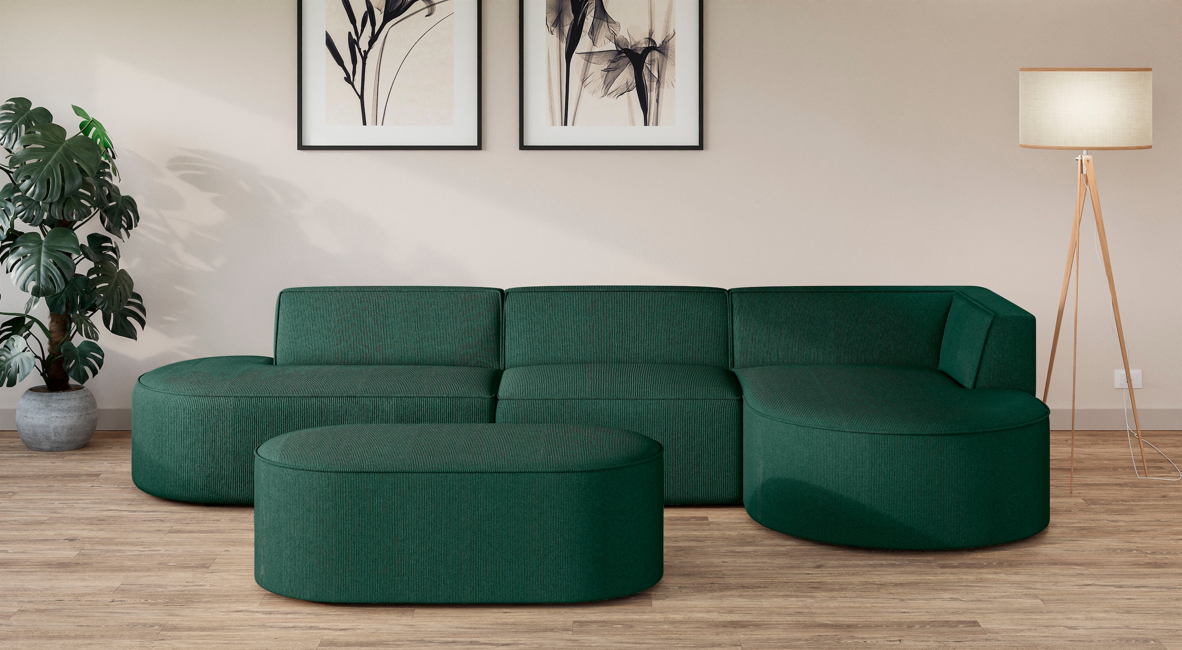 OTTO home Ecksofa "EIVIND Designer Sofa mit Ottomane rechts/links, B/T/H: 3 günstig online kaufen
