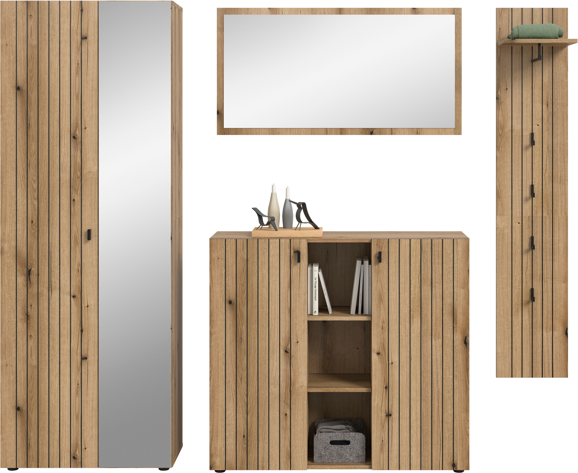 Home affaire Garderoben-Set "TATIO, 4-tlg. Garderobenkombination, Breite: 2 günstig online kaufen