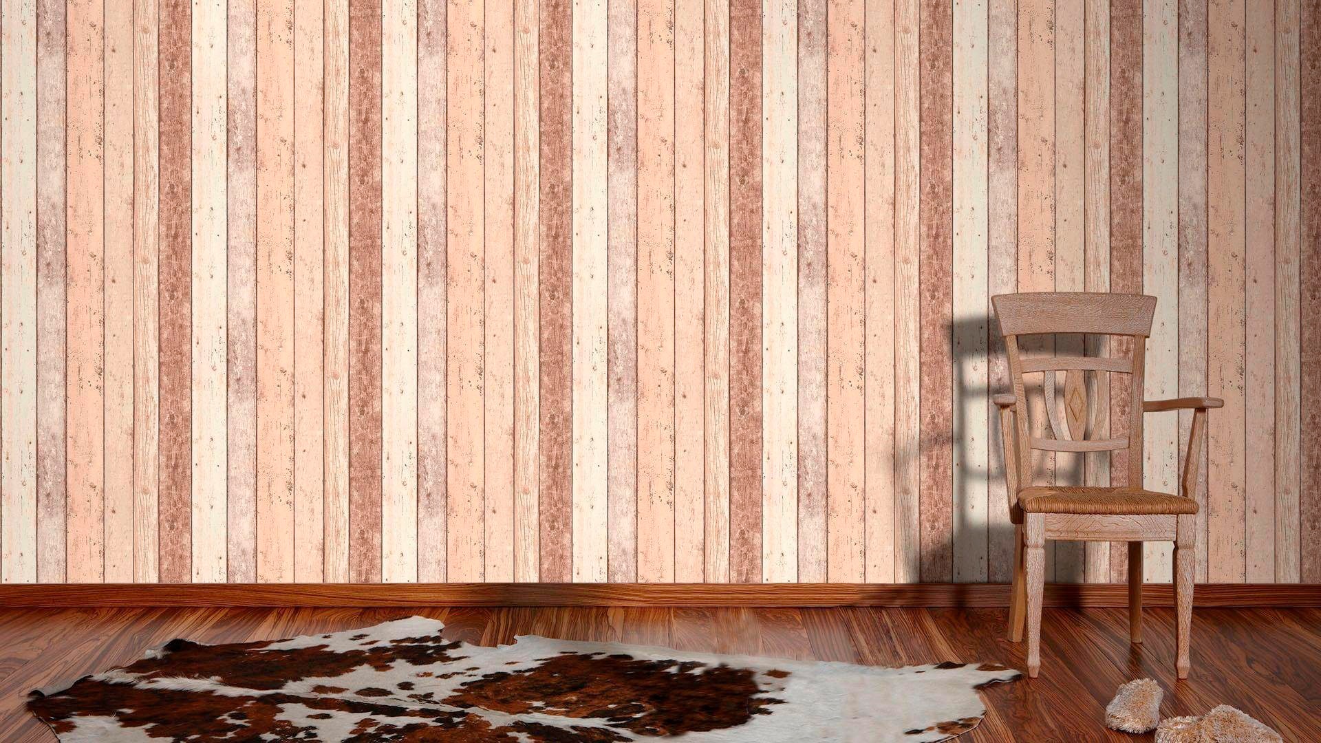 living walls Vliestapete »Best of Wood`n Stone 2nd Edition«, Holz, Vlies, Vinyl, Wand, Decke, Schräge