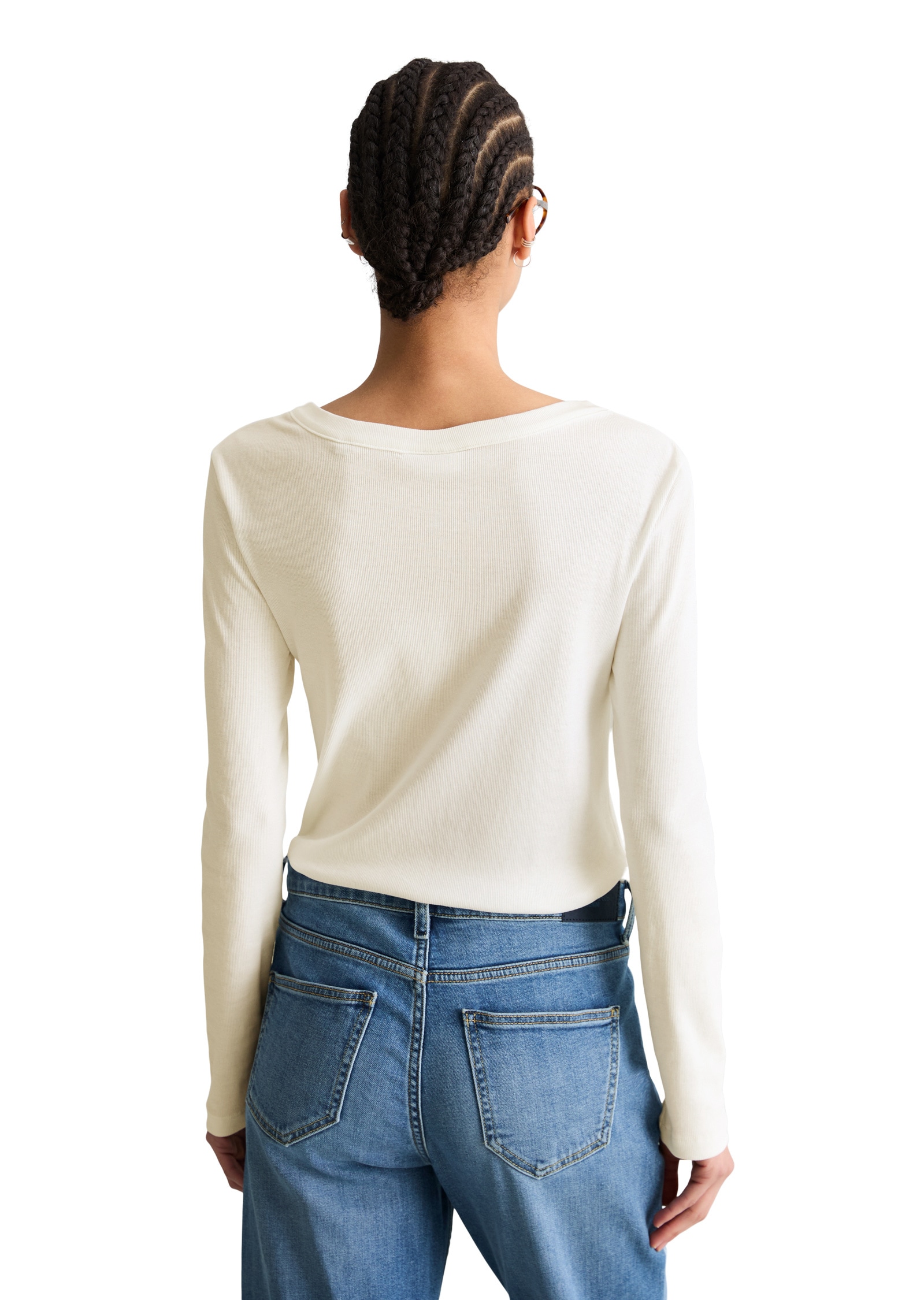 Marc O'Polo DENIM Langarmshirt »aus weichem Rippjersey«