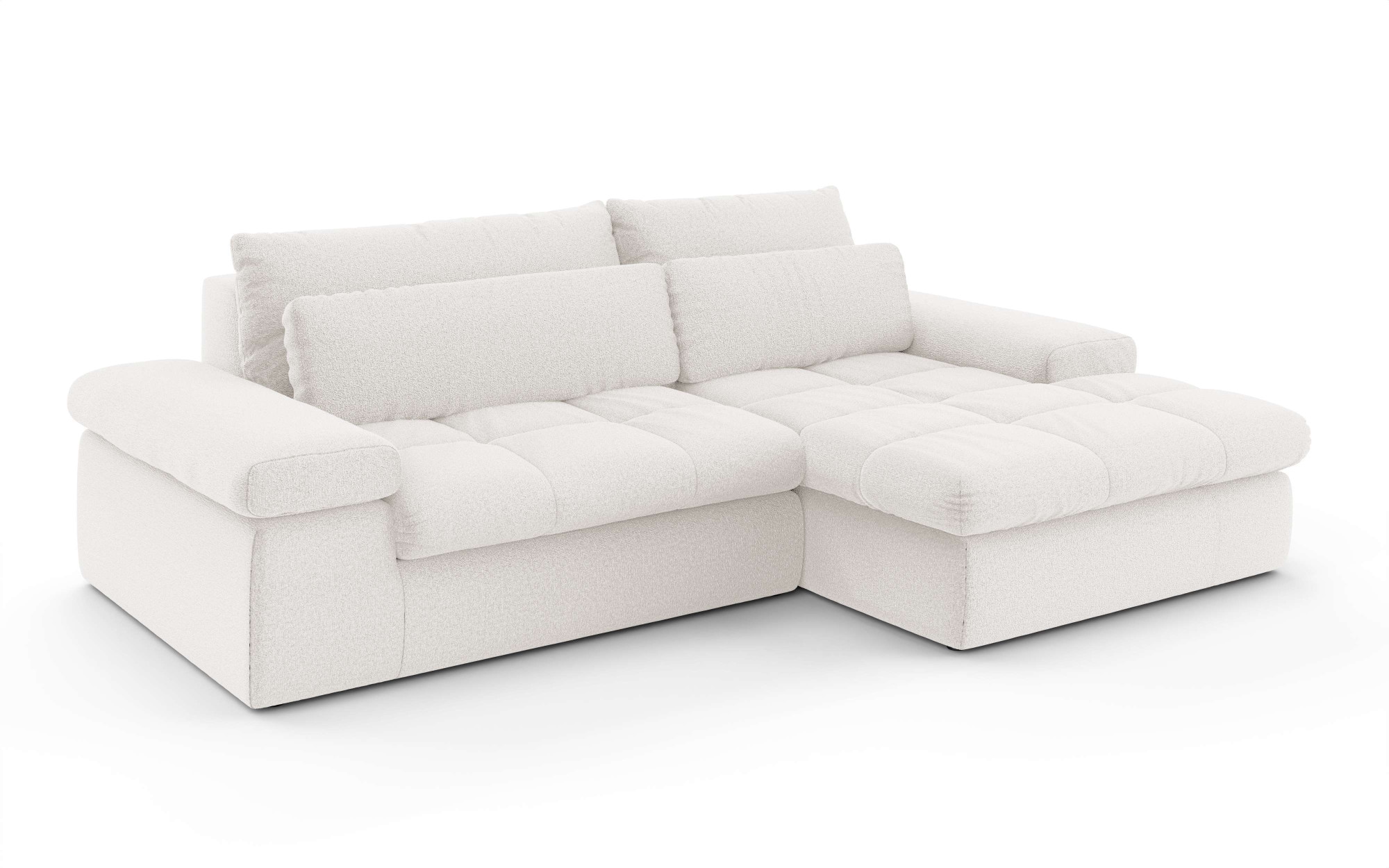 Home affaire Ecksofa »ALVERIE mit Recamiere, moderne Steppung, Maße: B/T/H 274/203/106 cm«, L-Form mit Wellenunterfederung, mit 4 Rückenkissen, pflegeleicht Stoff