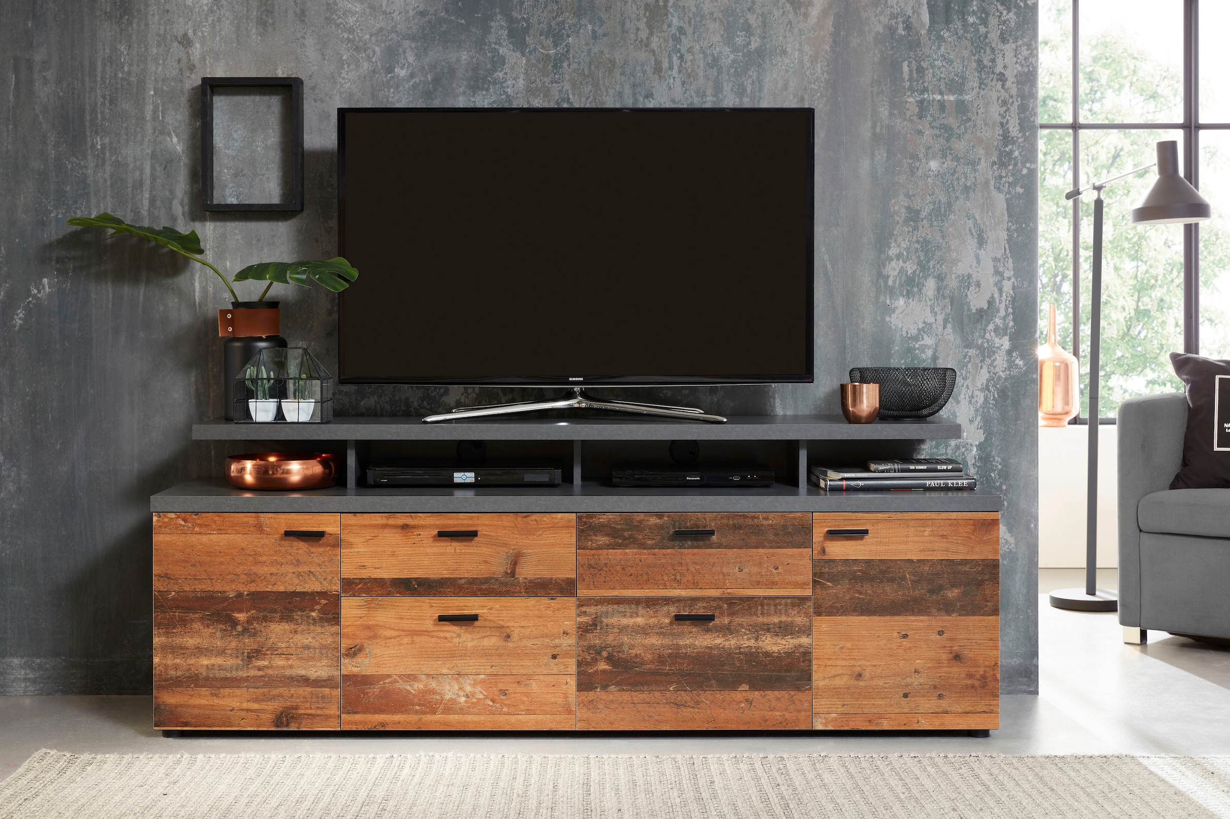 INOSIGN TV-Board »Messina«, (1 St.), Lowboard mit TV-Aufsatz - Für Fernseher bis zu 60 Zoll