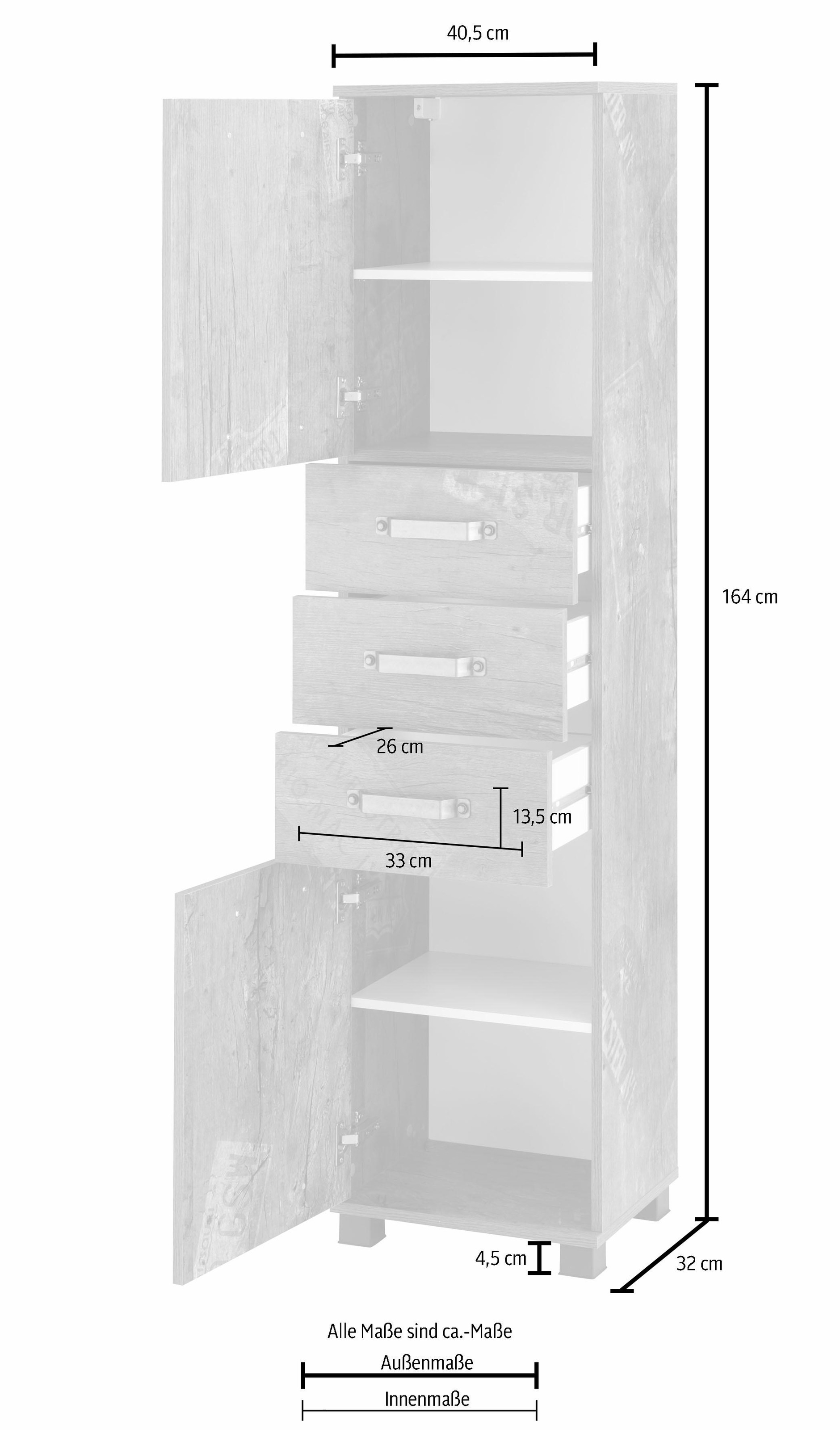Thumbnail - Schildmeyer "Milan" Breite 40,5 cm, mit 2 Türen, 3 Schubladen & Metallgriffen