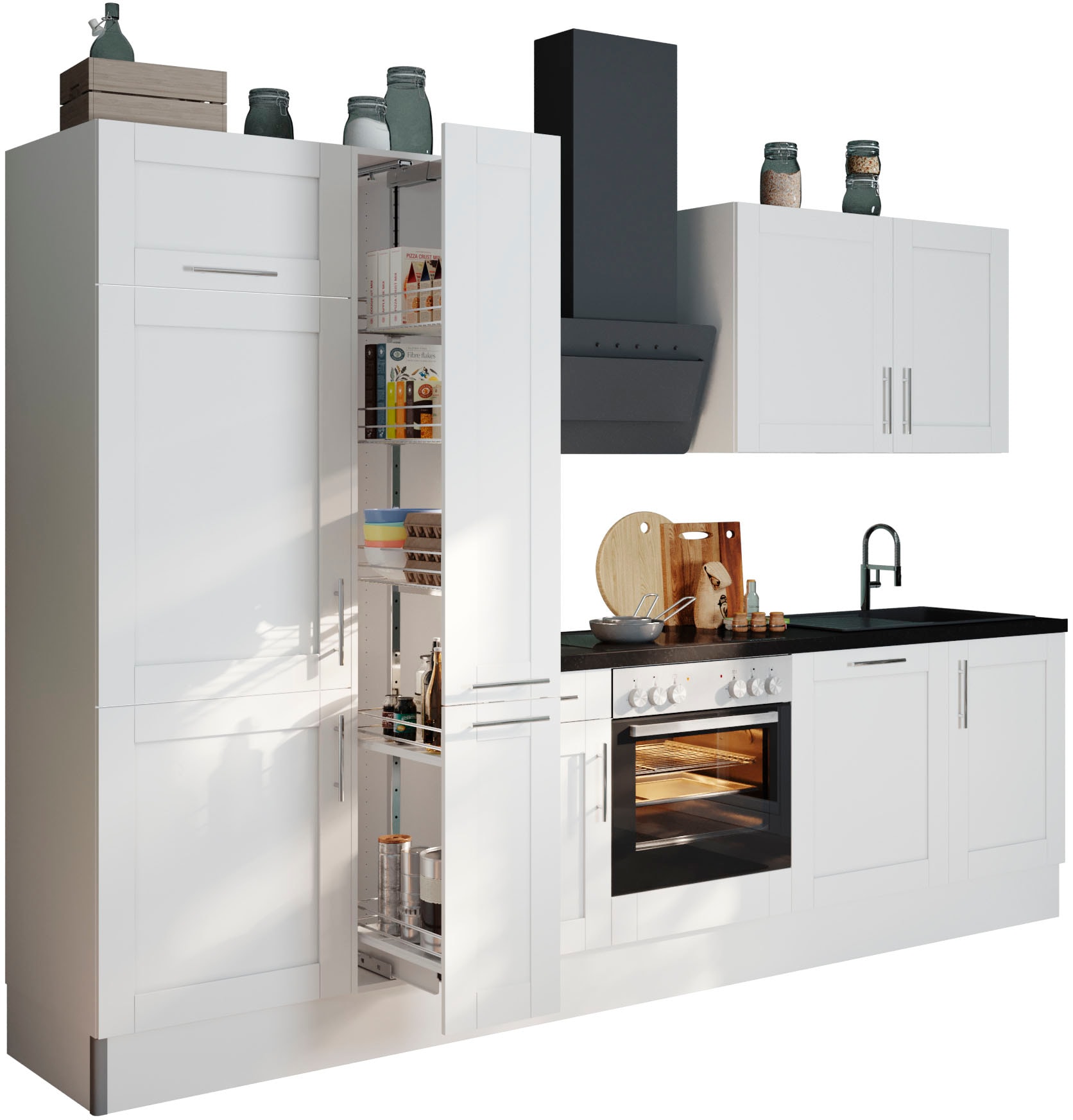 KOCHSTATION Küche "KS-Ahus", Breite 310 cm,wahlweise mit E-Geräten,MDF Fron günstig online kaufen