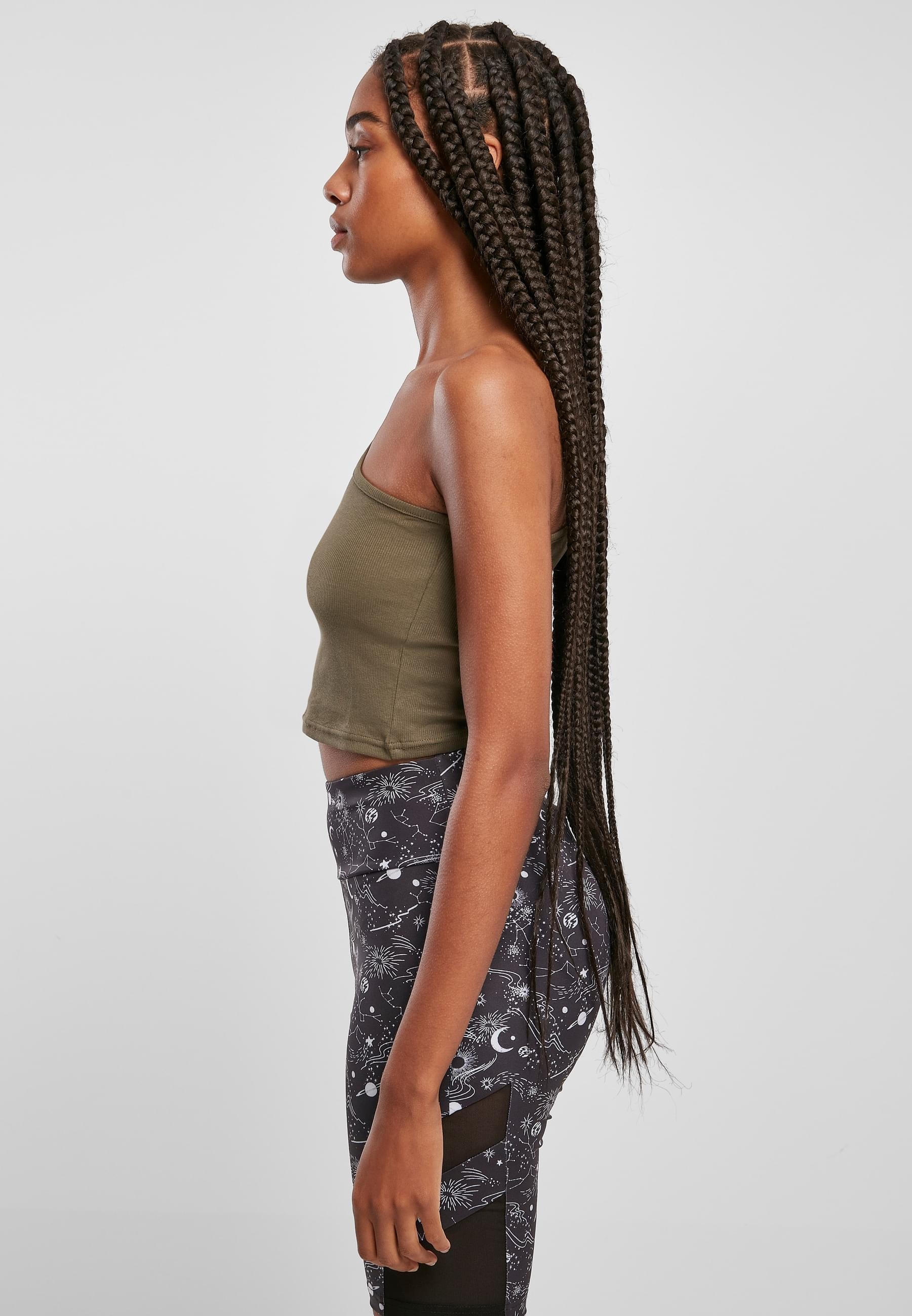 URBAN CLASSICS Muskelshirt »Urban Classics Damen Ladies Cropped Asymmetric Top«, (1 tlg.)