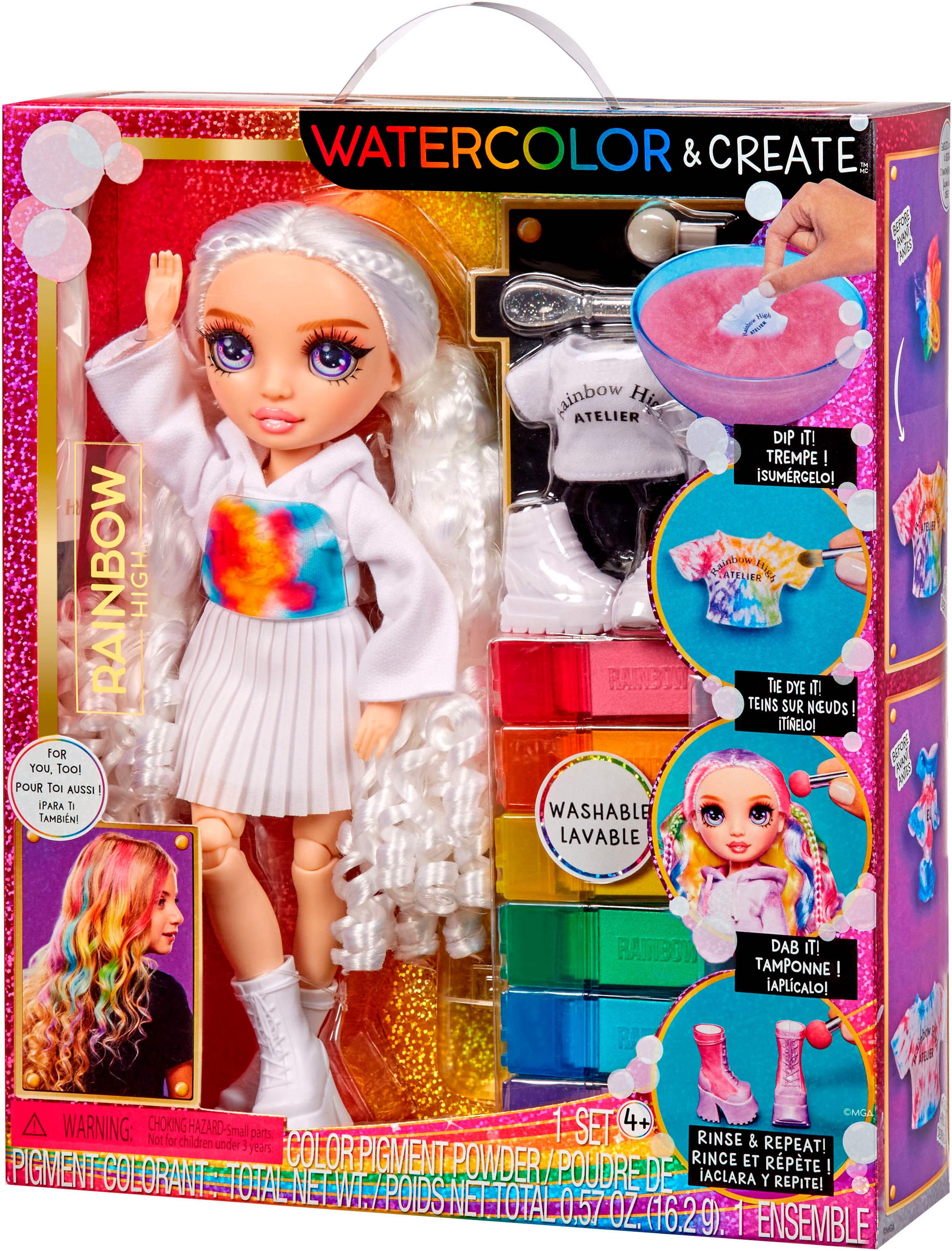 RAINBOW HIGH Anziehpuppe »Rainbow High WaterColor & Create NEW Theme Dolls - purple eyes«