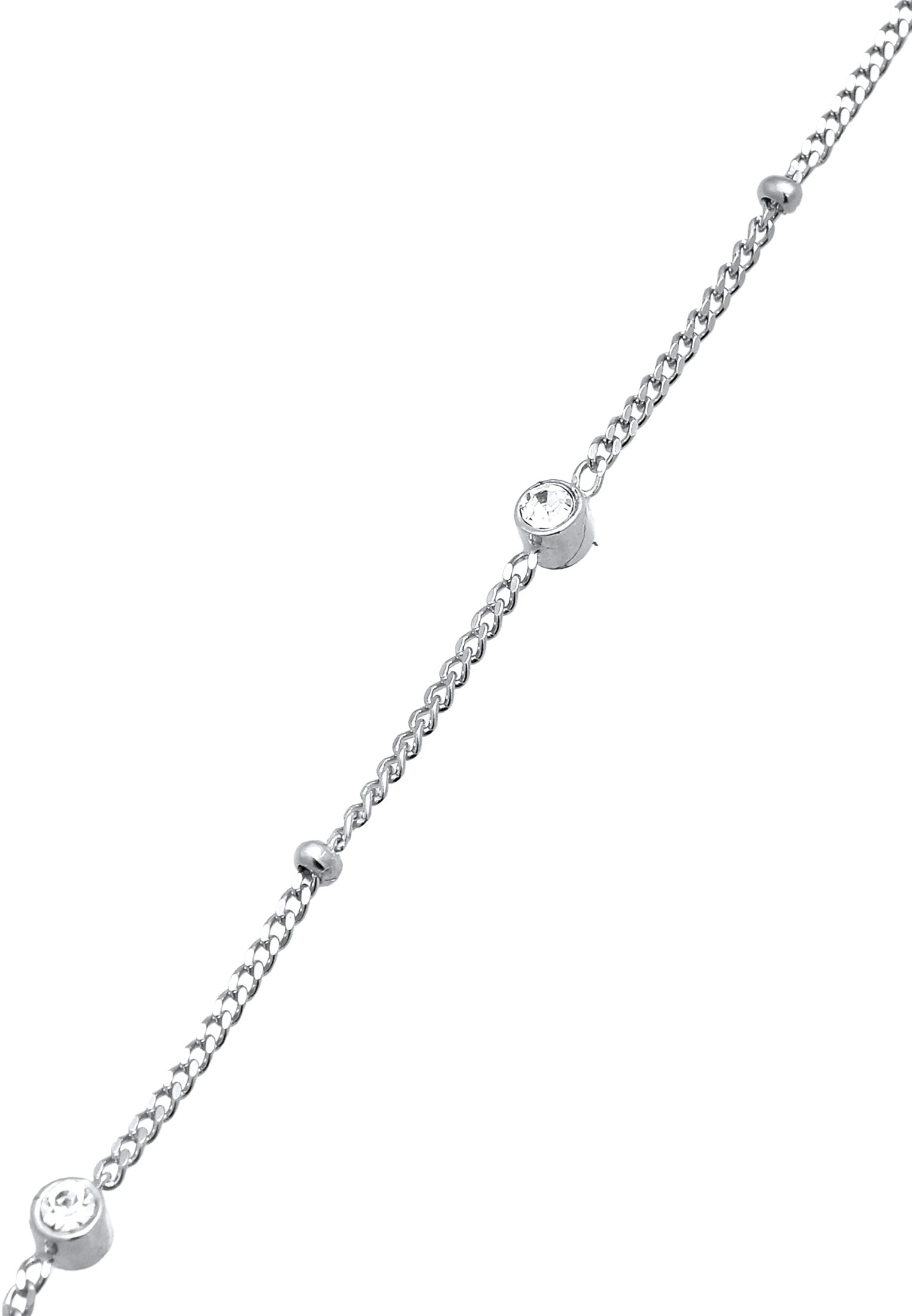 Elli Silberkette »Halskette Kugelkette Glas Kristalle Weiß 925 Sterling Silber«