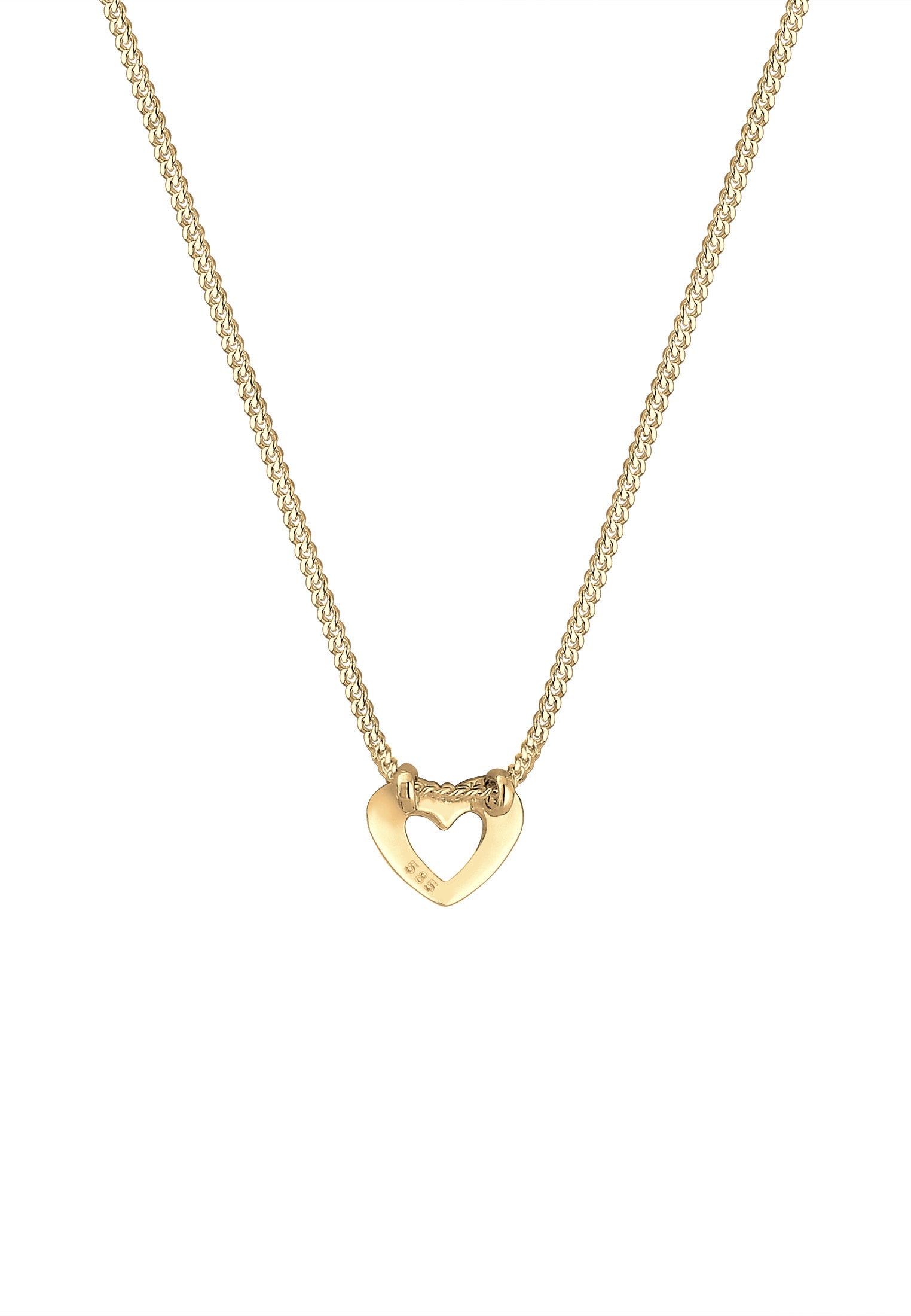 Elli Premium Kette mit Anhänger »Anhänger Herz 585 Gelbgold«