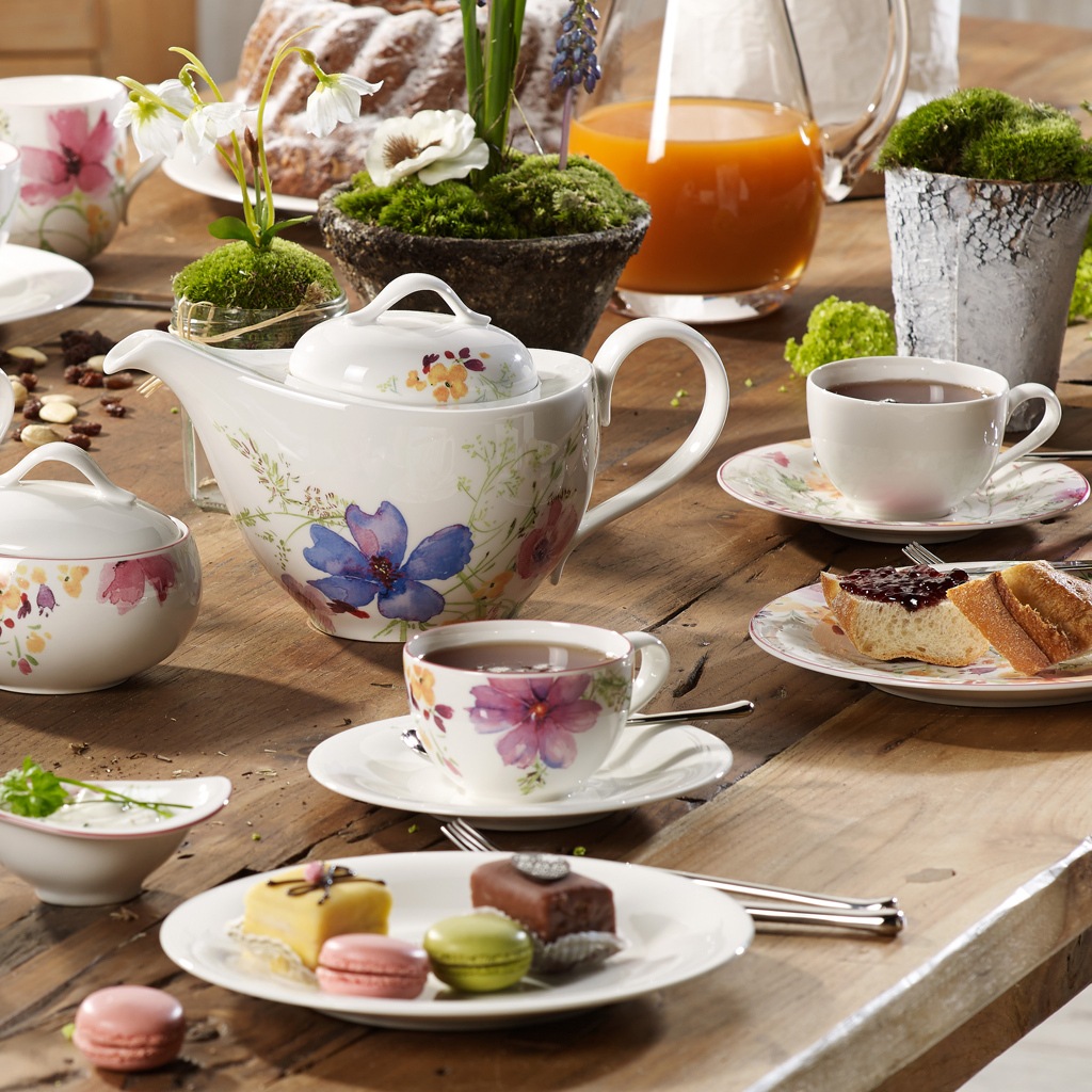 Villeroy & Boch Tasse »Frühstückstassen Mariefleur Gris Basic 290 ml 6er Set bunt«