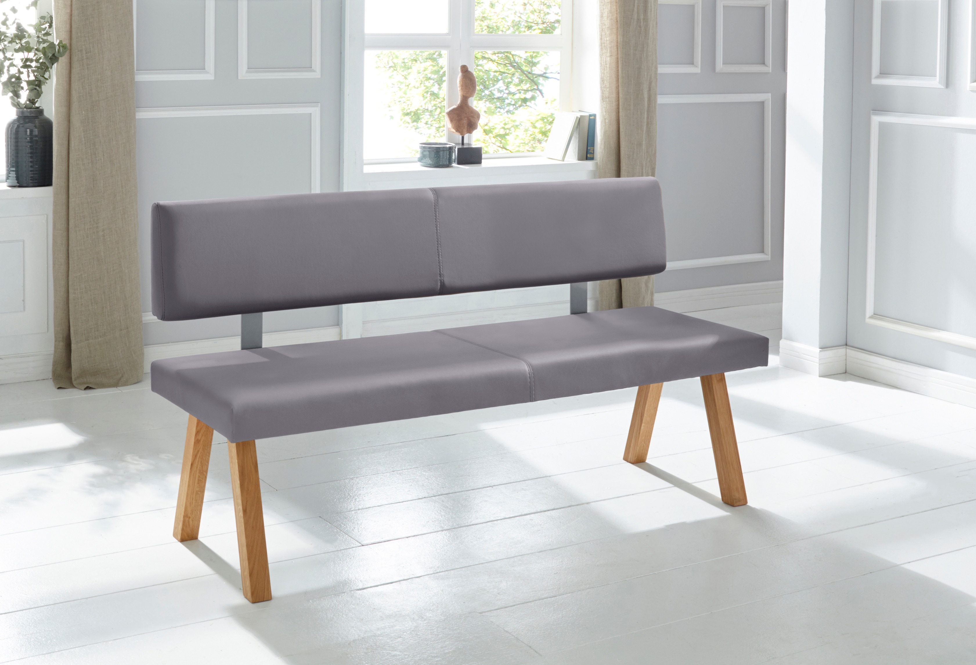 OTTO home Bank "Mobilar Rio" mit Rückenlehne und aus Massivholz