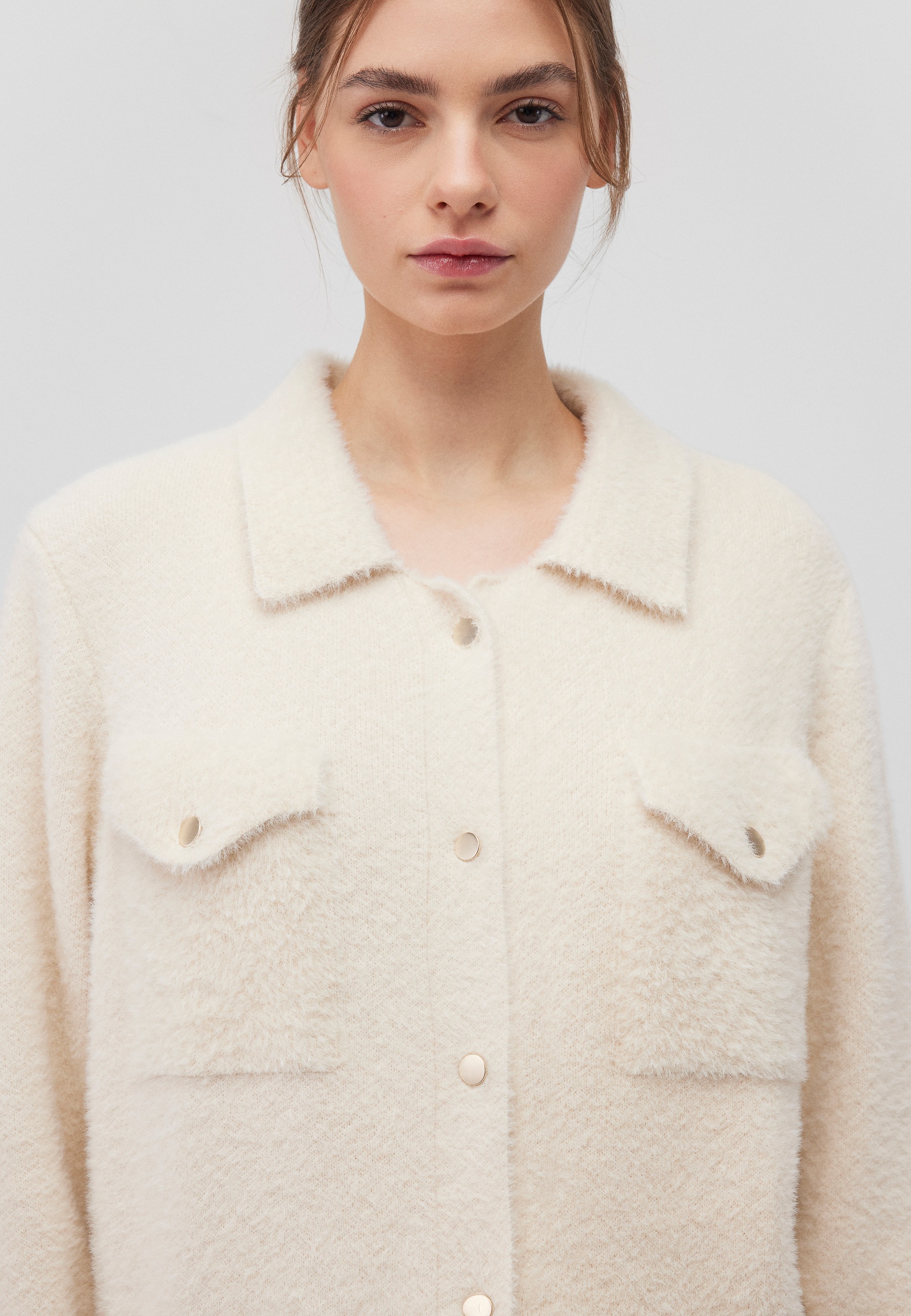 Mavi Strickpullover »BUTTONED CARDIGAN«, Kragen Strickjacke