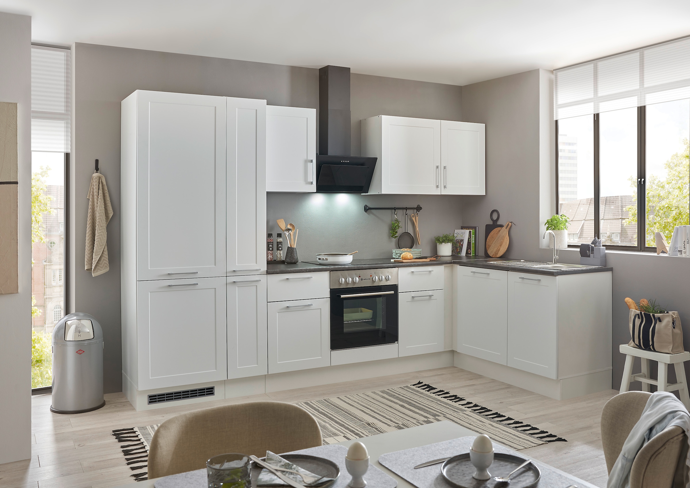 BASIC by Balculina Winkelküche »Marsi«, Stellmaße 310x175 cm, wahlweise mit E-Geräten, mit Soft-Close-Funktion