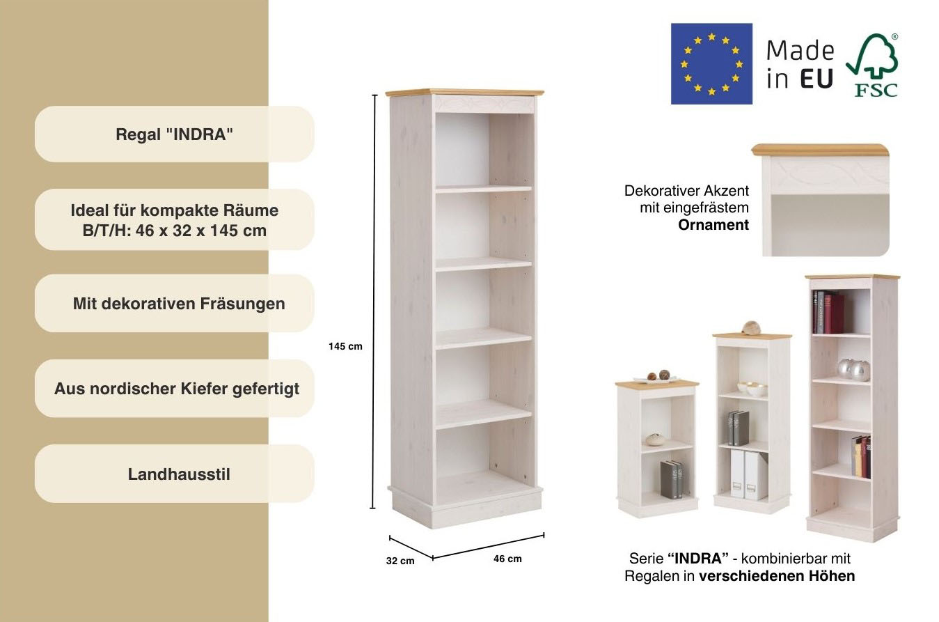 Thumbnail - OTTO home Standregal "Indra" Höhe 145 cm