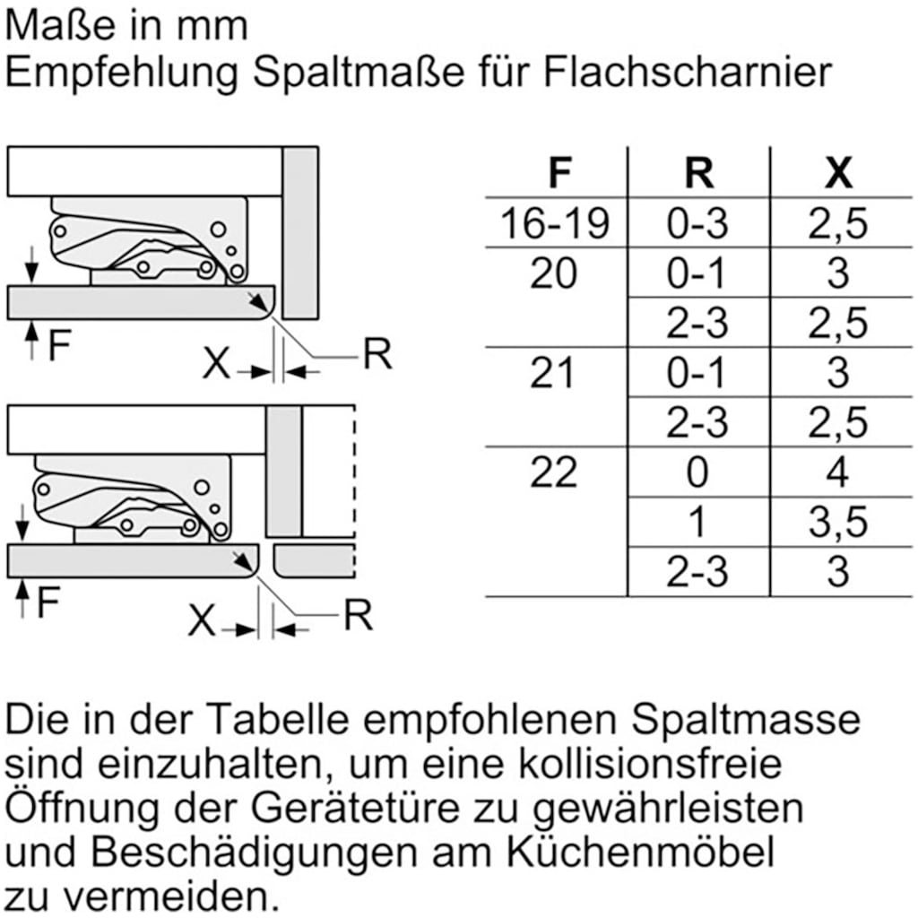 BOSCH Einbaukühlschrank »KUL22VFD0«, KUL22VFD0, 82 cm hoch, 59,8 cm breit