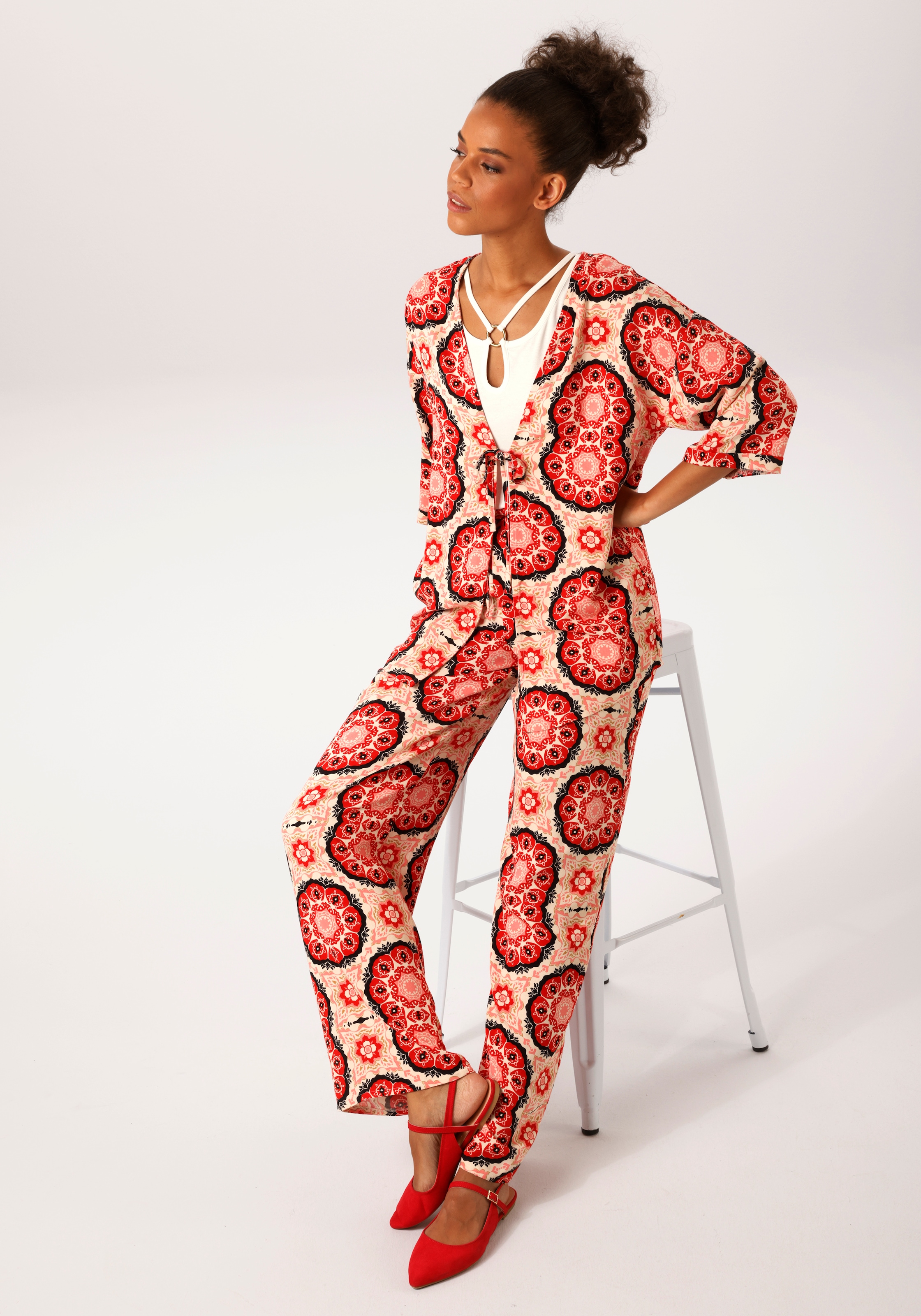 Aniston CASUAL Blusenkimono mit fantasievollem Mandala-Druck - NEUE KOLLEKTION