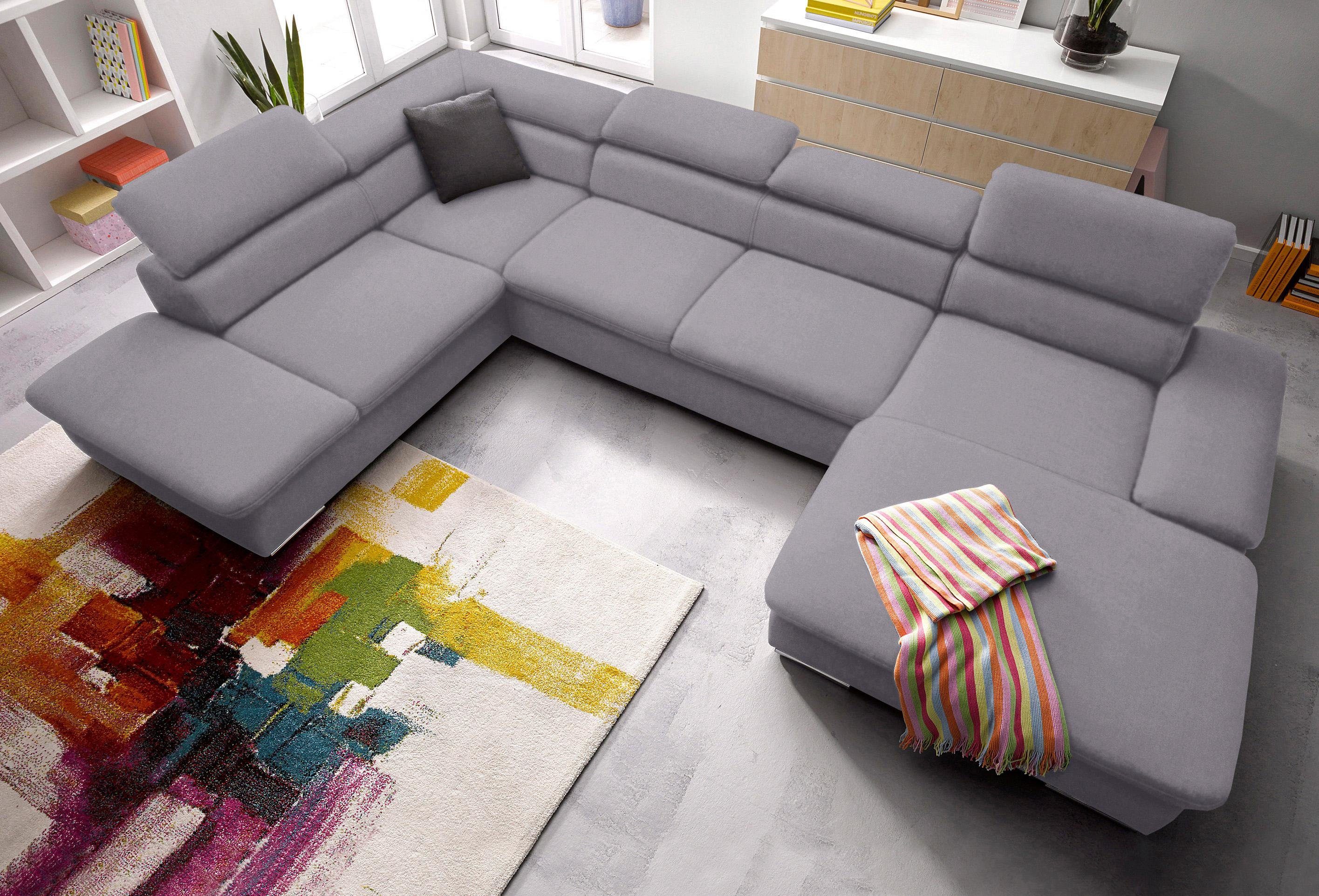 sit&more Wohnlandschaft "Alcatraz U-Form" wahlweise mit Schlaffunktion