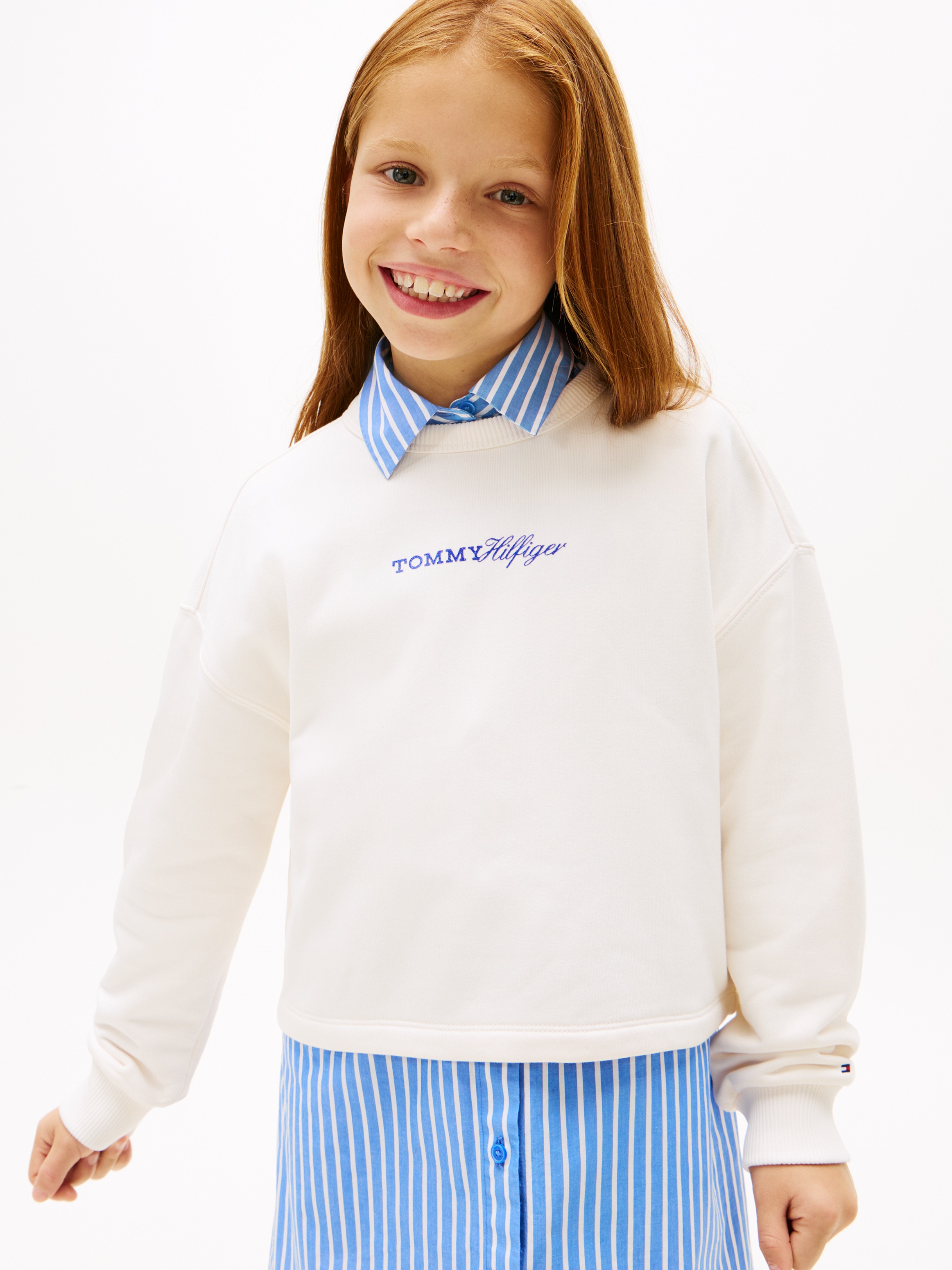 Tommy Hilfiger Sweatshirt »GLITTER TOMMY CREW«, Kinder bis 16 Jahre, regular fit
