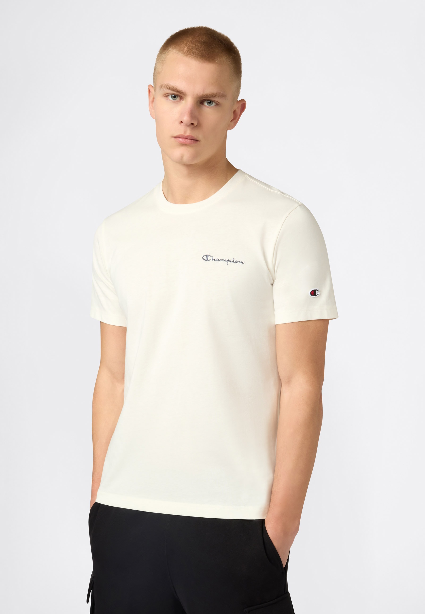 Champion T-Shirt »Icons Tee« Kurzarm, aus Baumwolle, sportliche Passform, auch in großen Größen