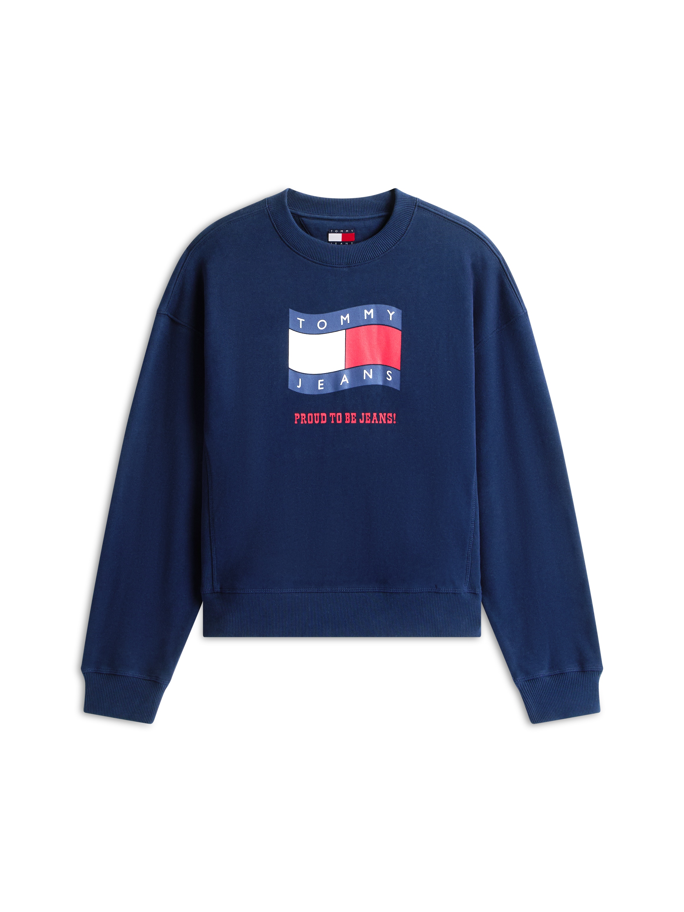 Tommy Jeans Sweatshirt »TJW BXY WAVY FLAG CREW EXT«, Boxy Fit mit Rundhals
